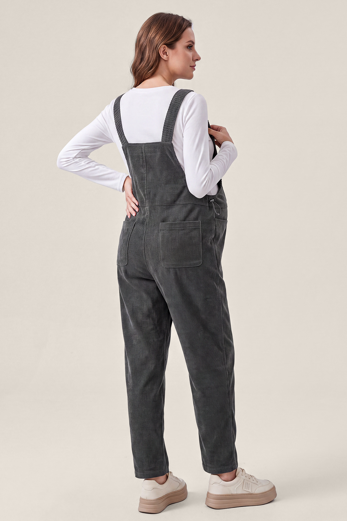 Corduroy Adjustable-Strap Maternity Overalls