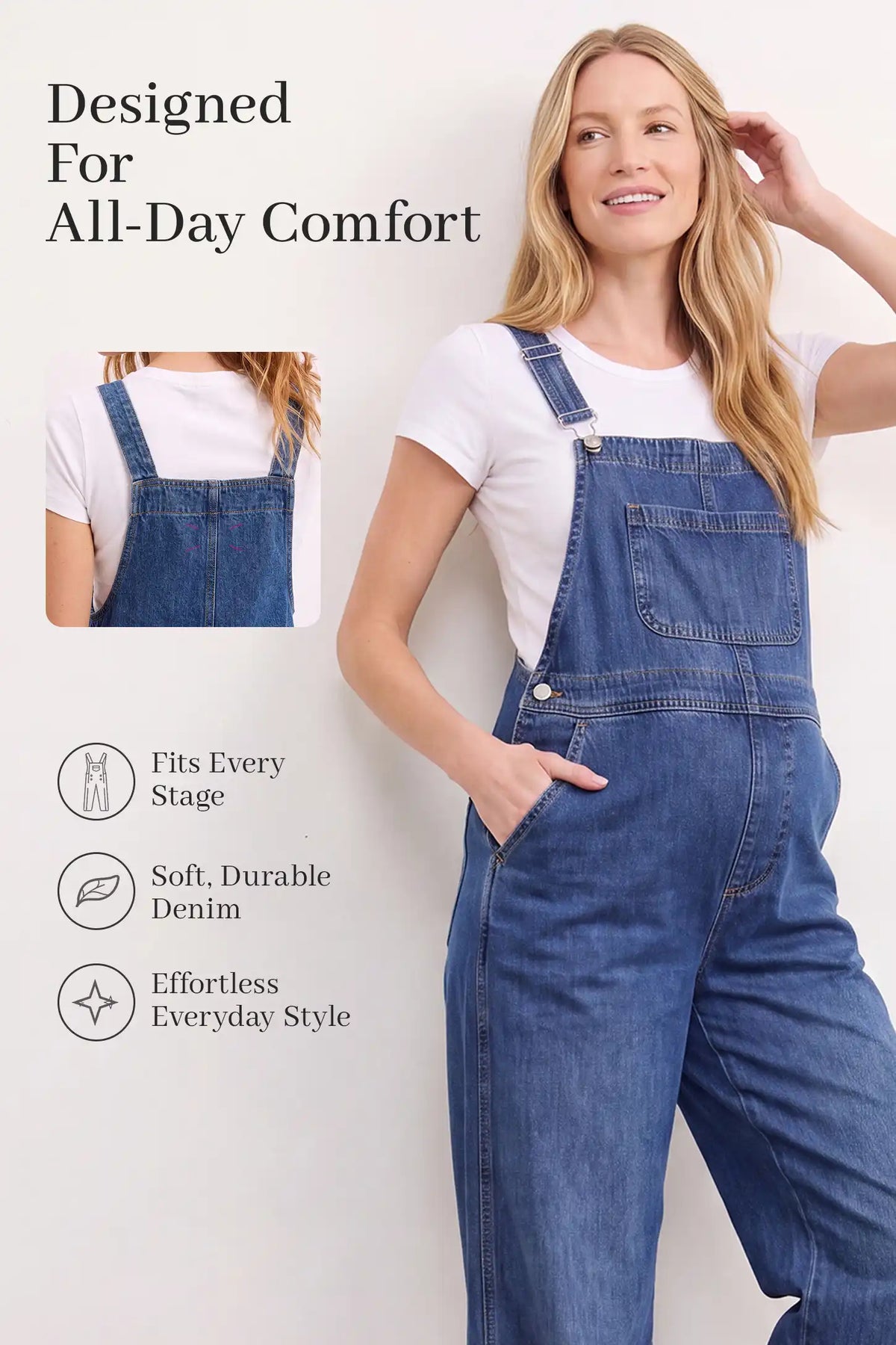 Wide Leg Relaxed Fit Maternity Overalls