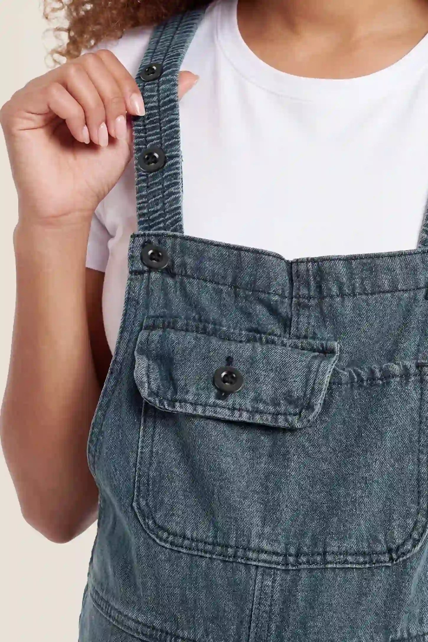 Wide Leg Denim Maternity Overalls