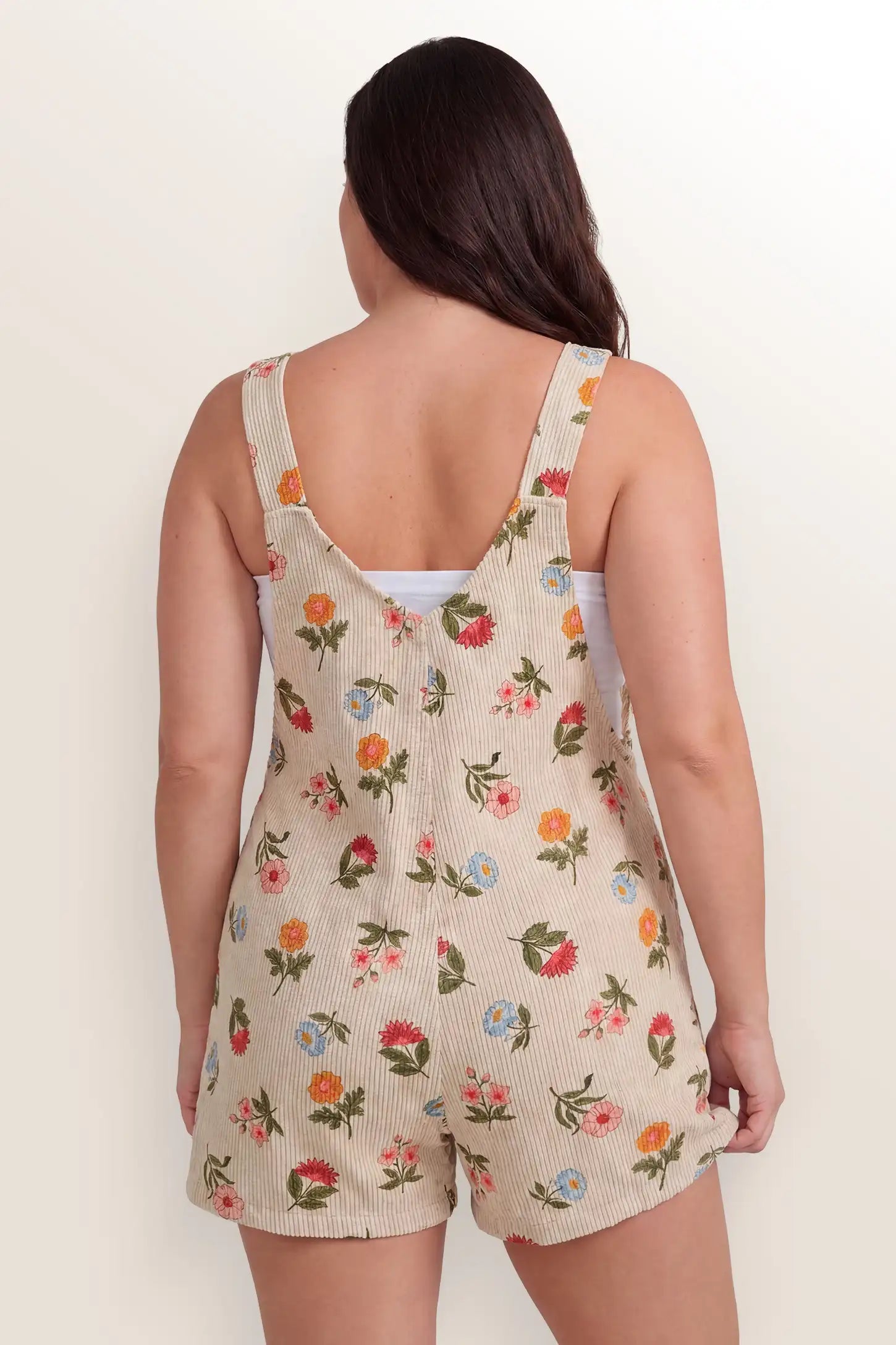 Adjustable Waist Front Pocket Maternity Short Overalls