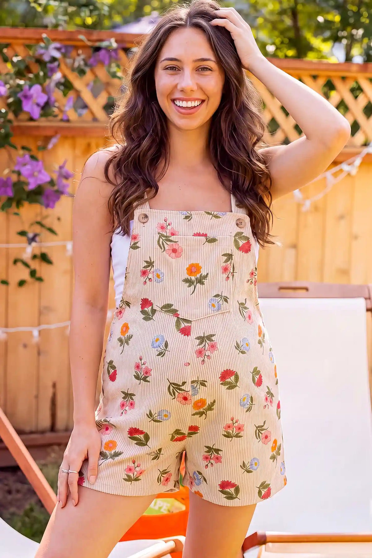Adjustable Waist Front Pocket Maternity Short Overalls