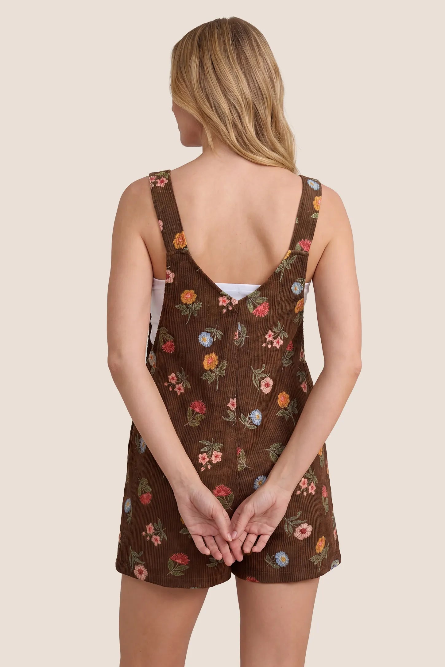 Adjustable Waist Front Pocket Maternity Short Overalls