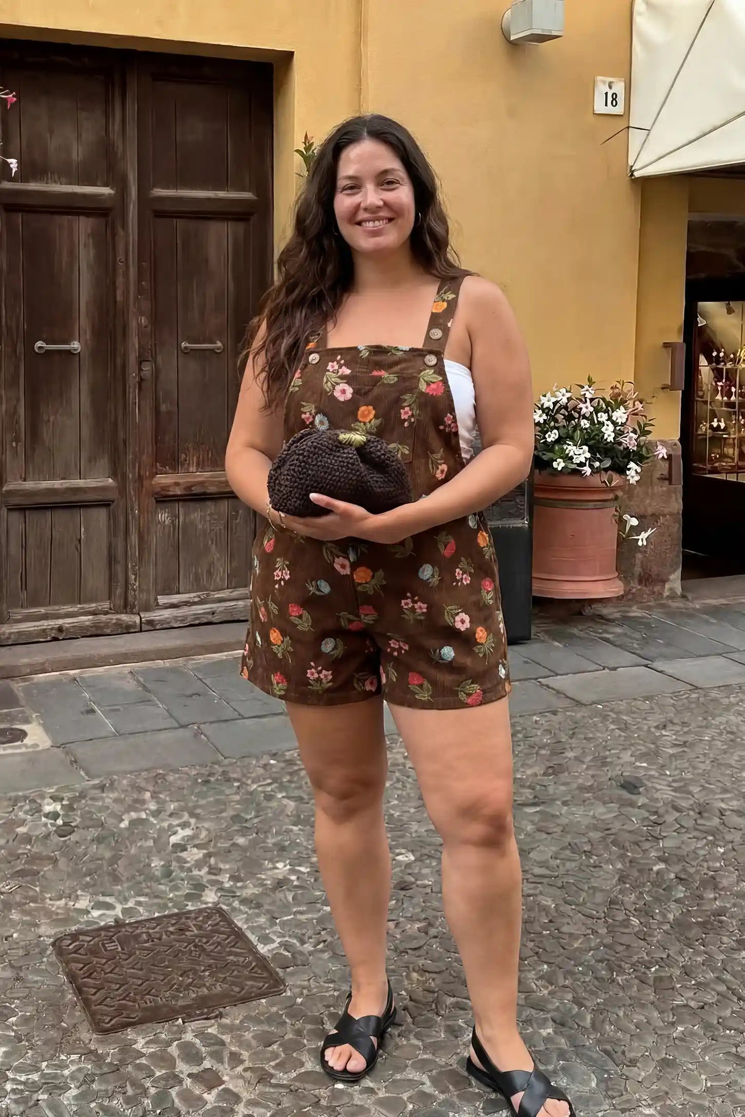 Adjustable Waist Front Pocket Maternity Short Overalls