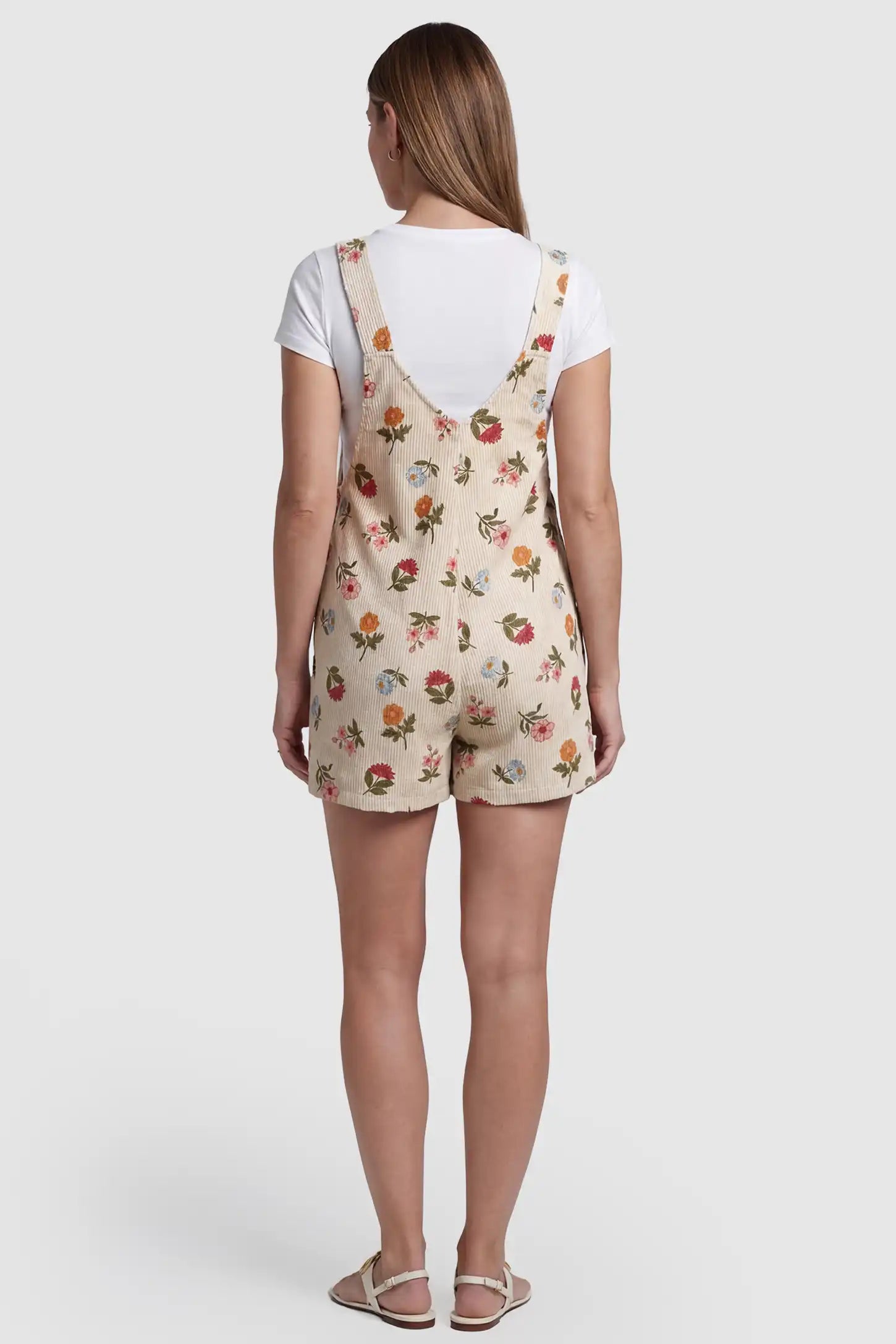 Adjustable Waist Front Pocket Maternity Short Overalls