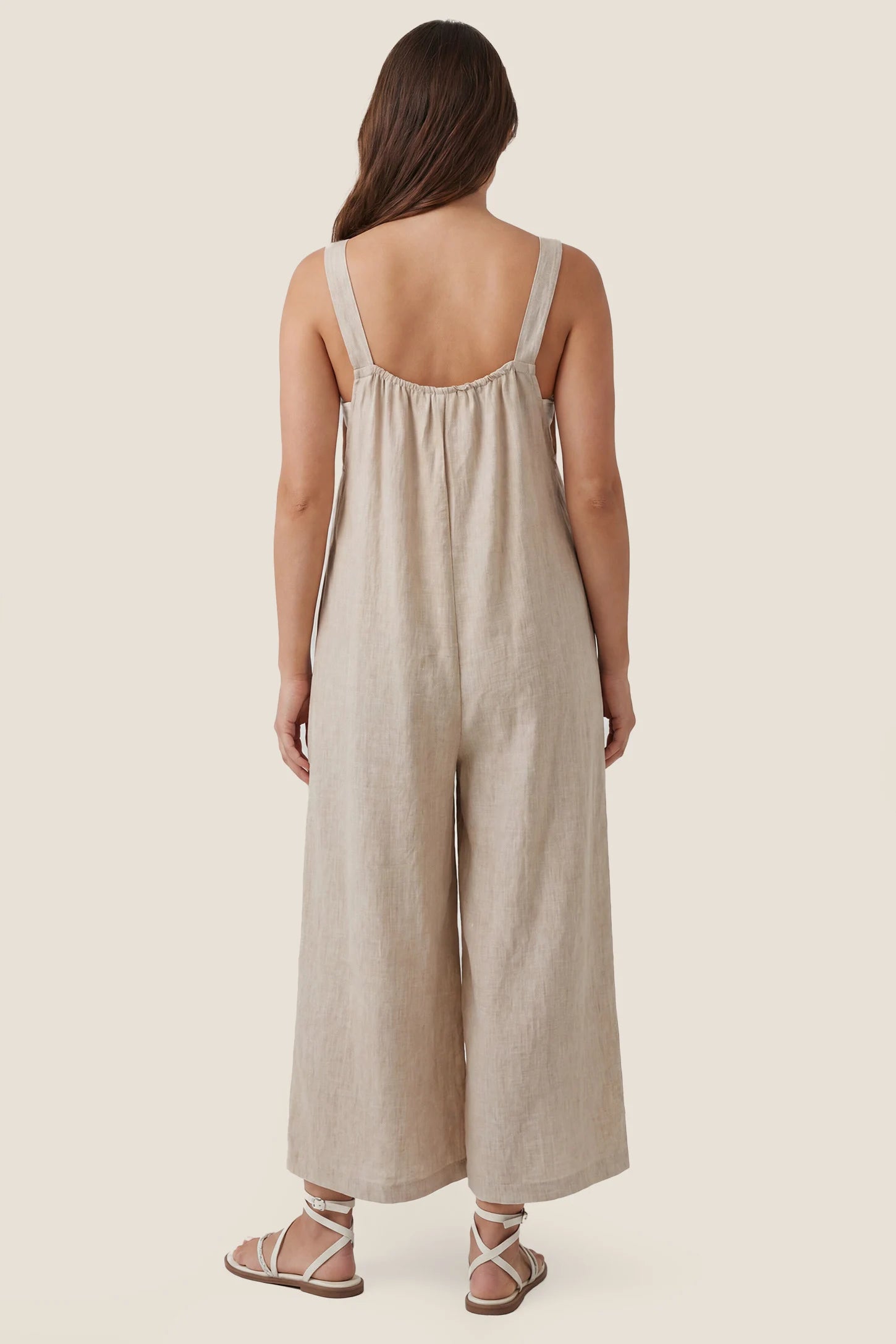 Loose Fit Wide Leg Sleeveless Maternity Jumpsuit