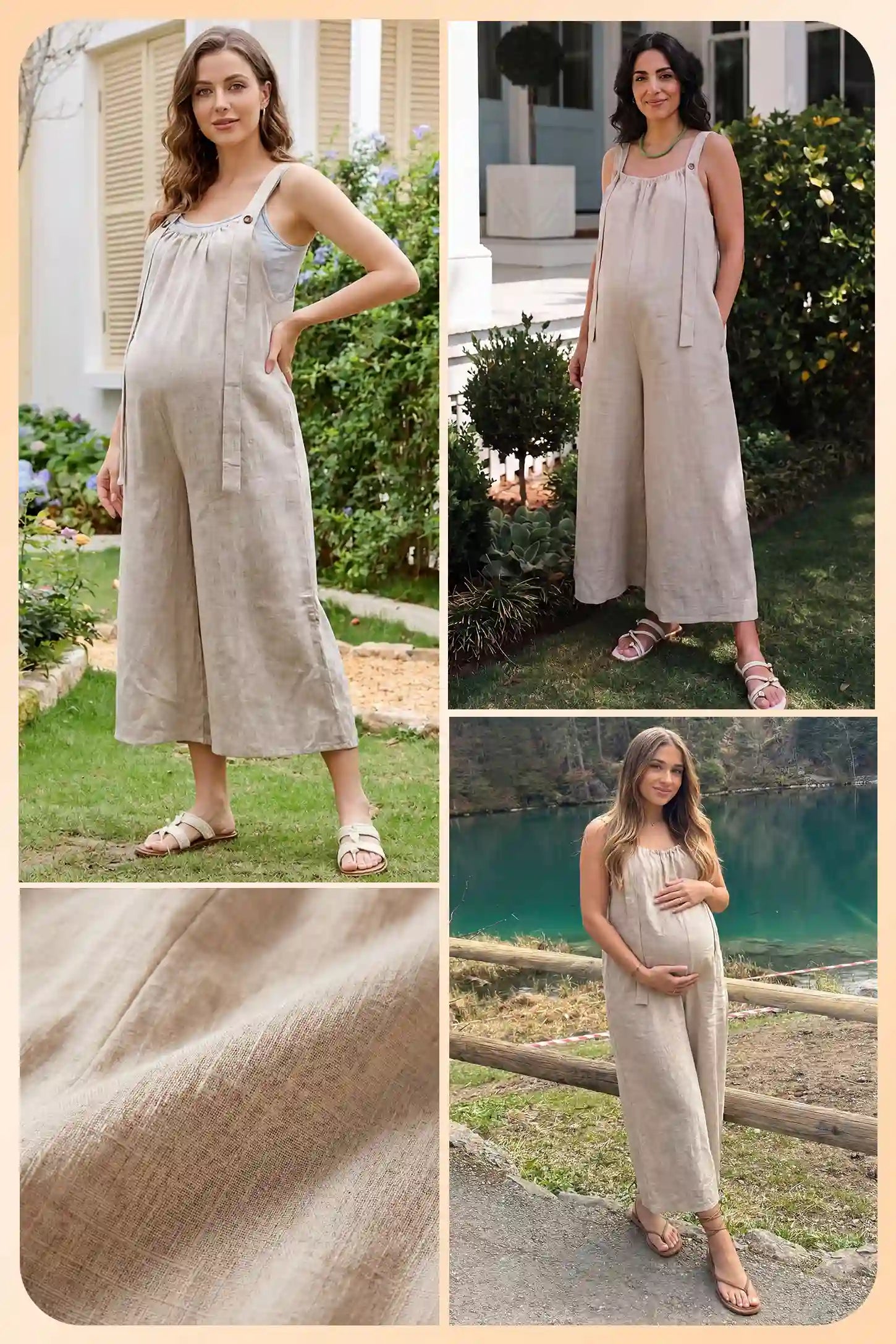 Loose Fit Wide Leg Sleeveless Maternity Jumpsuit