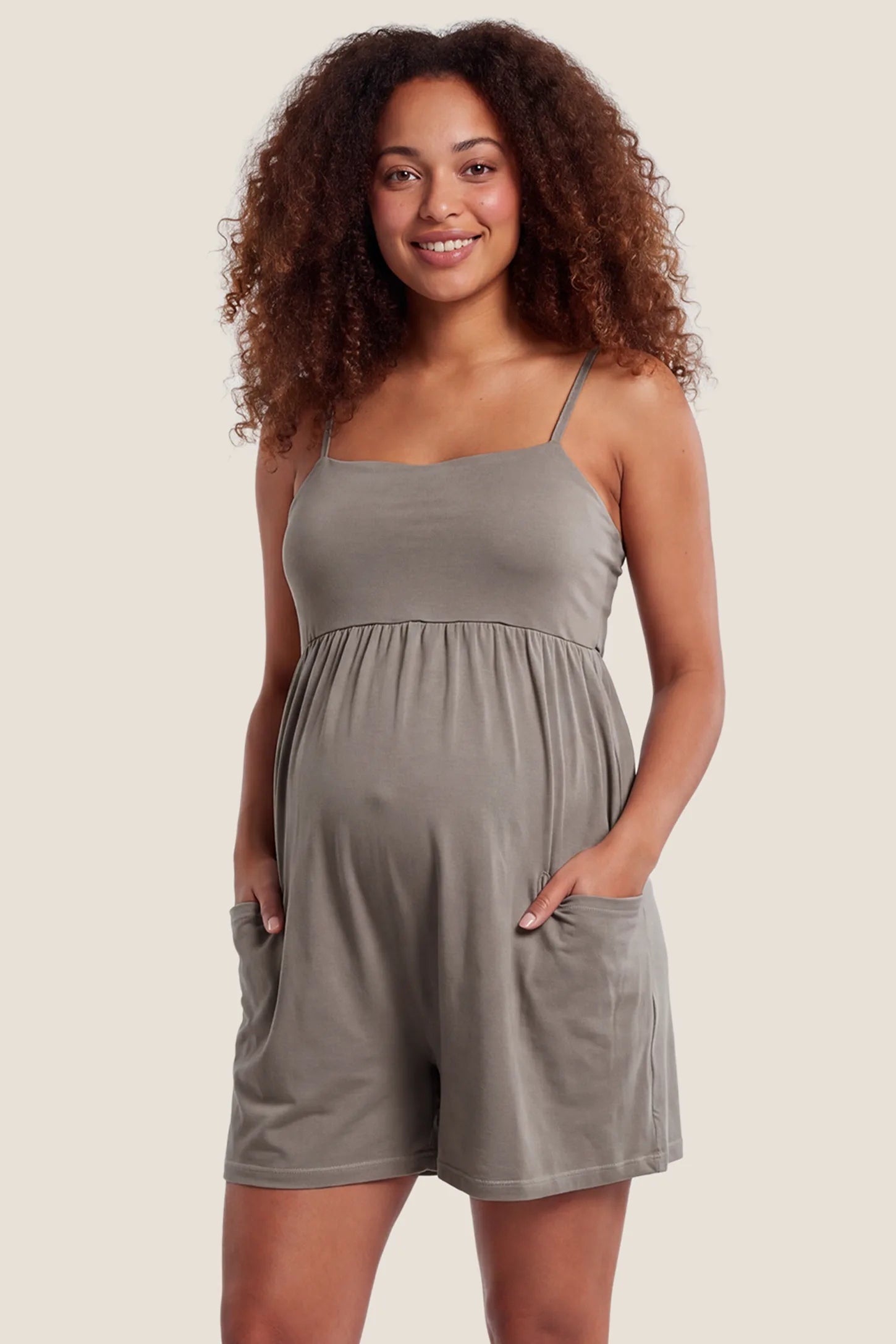 Spaghetti Strap Empire Waist Maternity Romper
