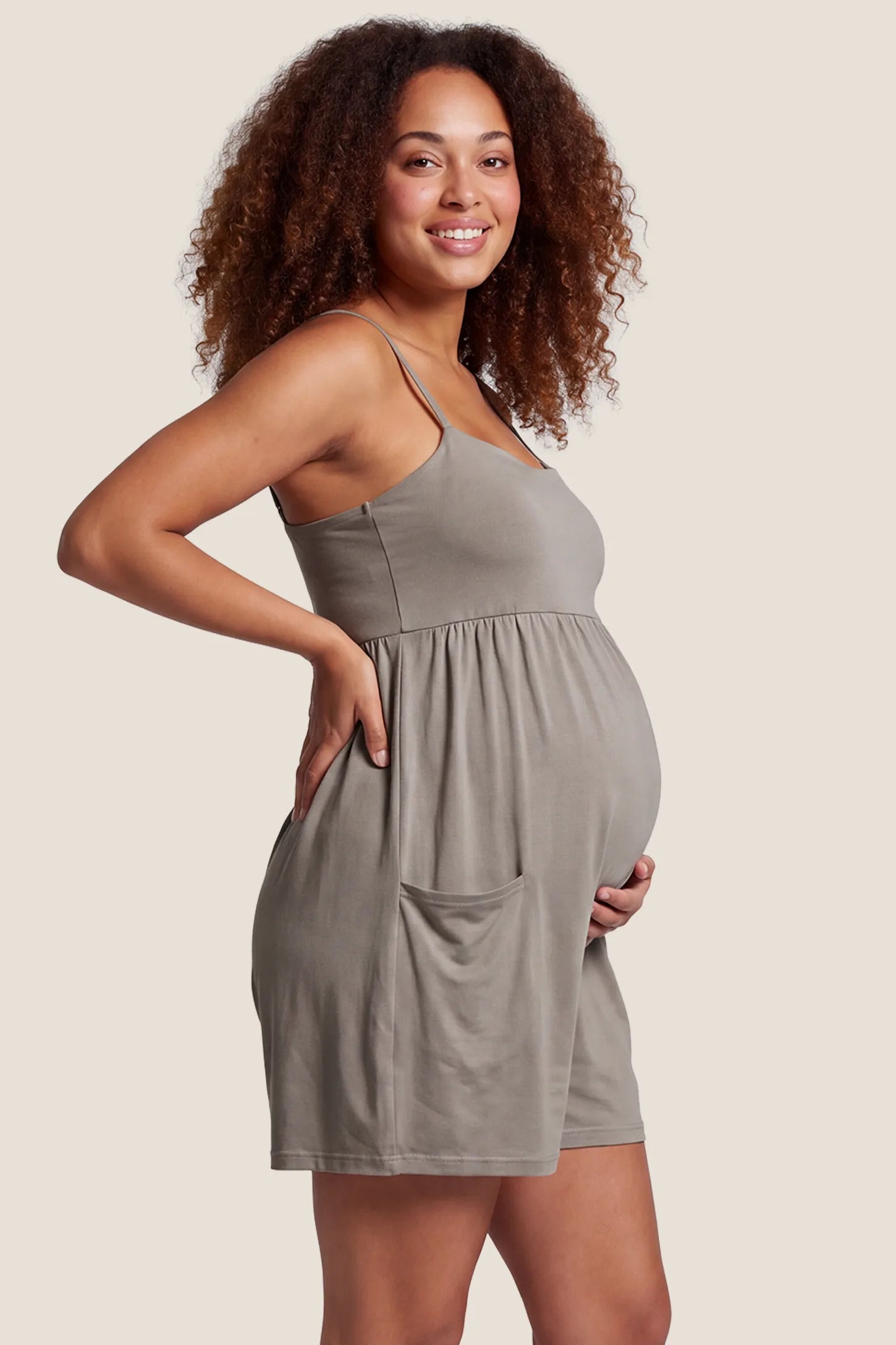 Spaghetti Strap Empire Waist Maternity Romper