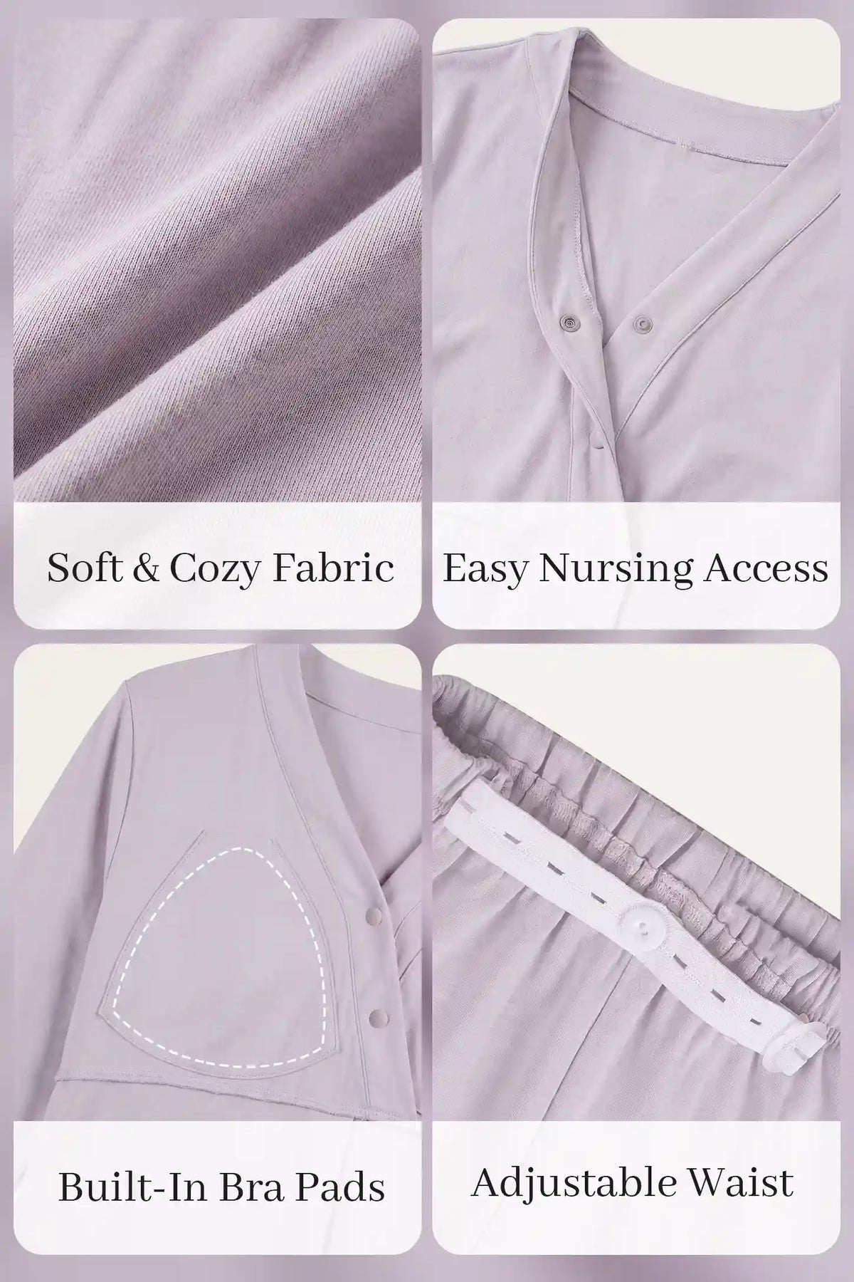 Cotton Maternity Nursing Pajama Set