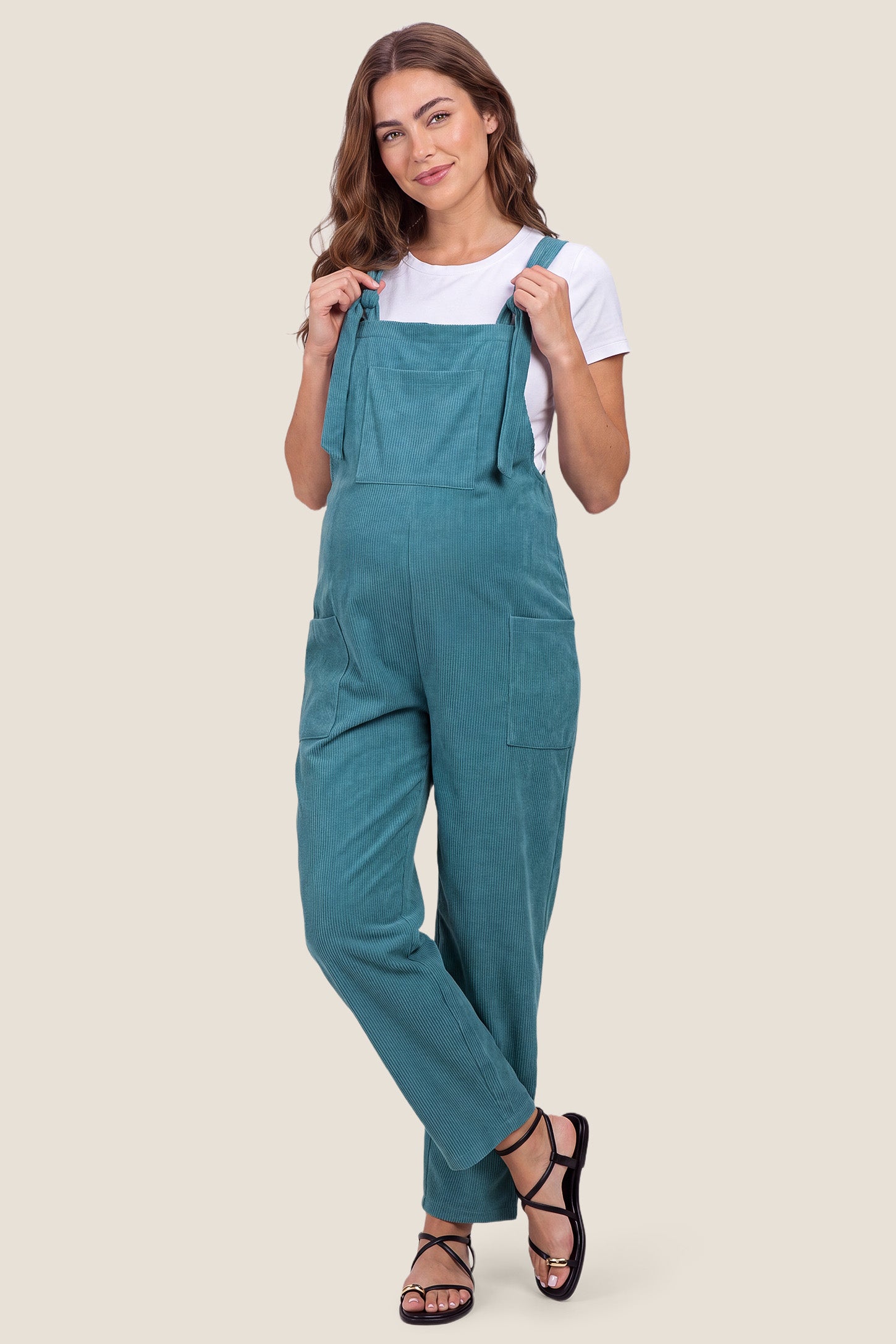 Adjustable Strap Loose-Fit Maternity Jumpsuit