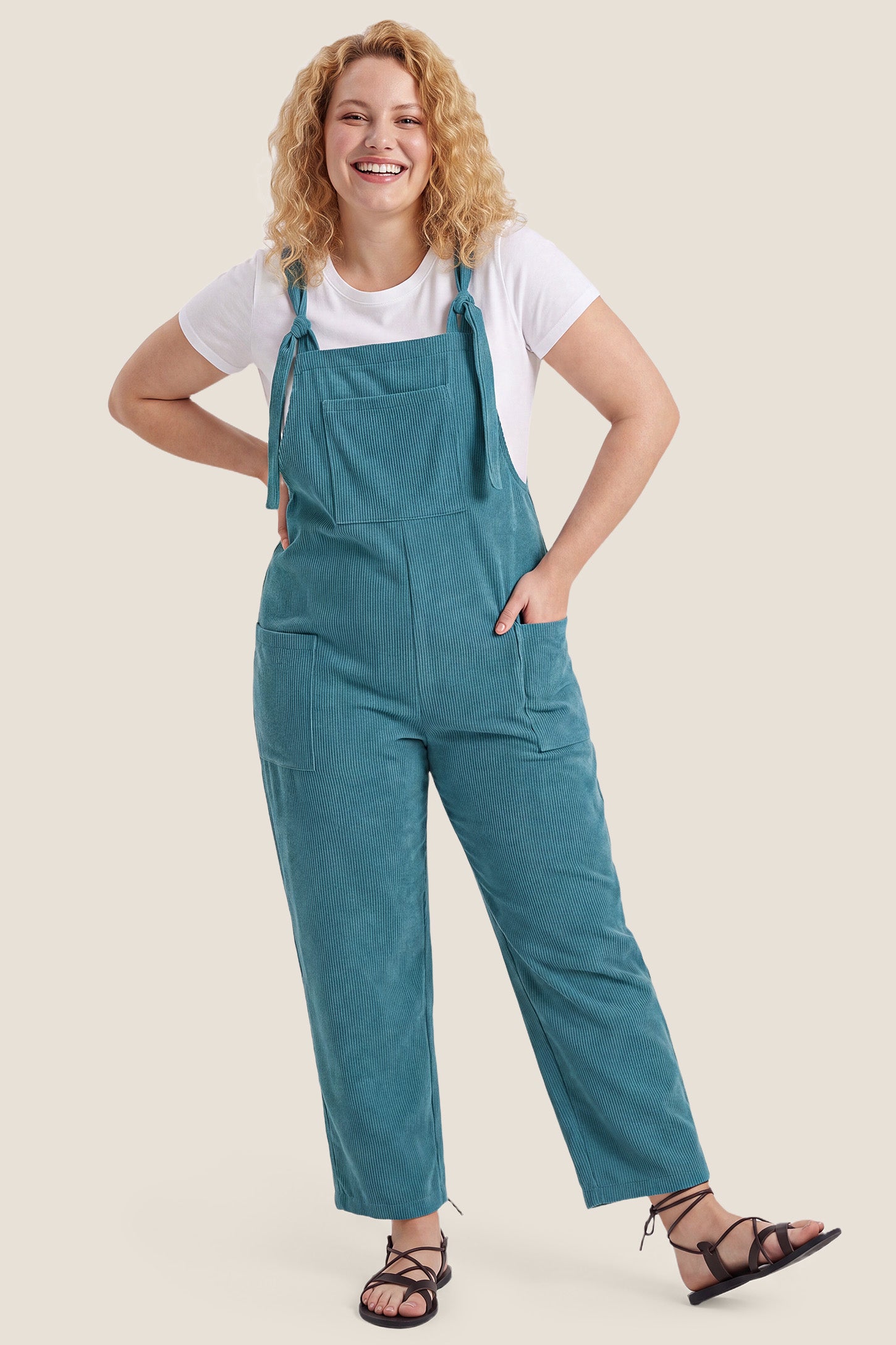 Adjustable Strap Loose-Fit Maternity Jumpsuit