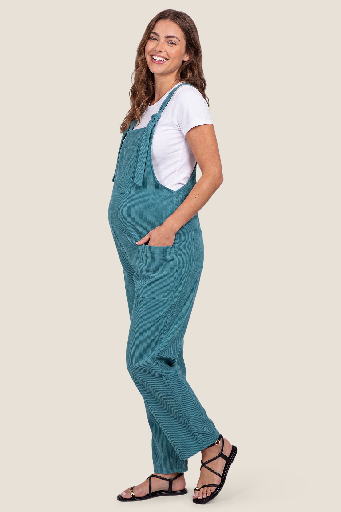 Adjustable Strap Loose-Fit Maternity Jumpsuit