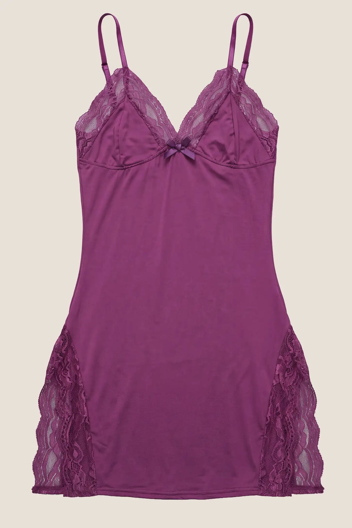 Side Slit Lace Maternity Babydoll Nightdress