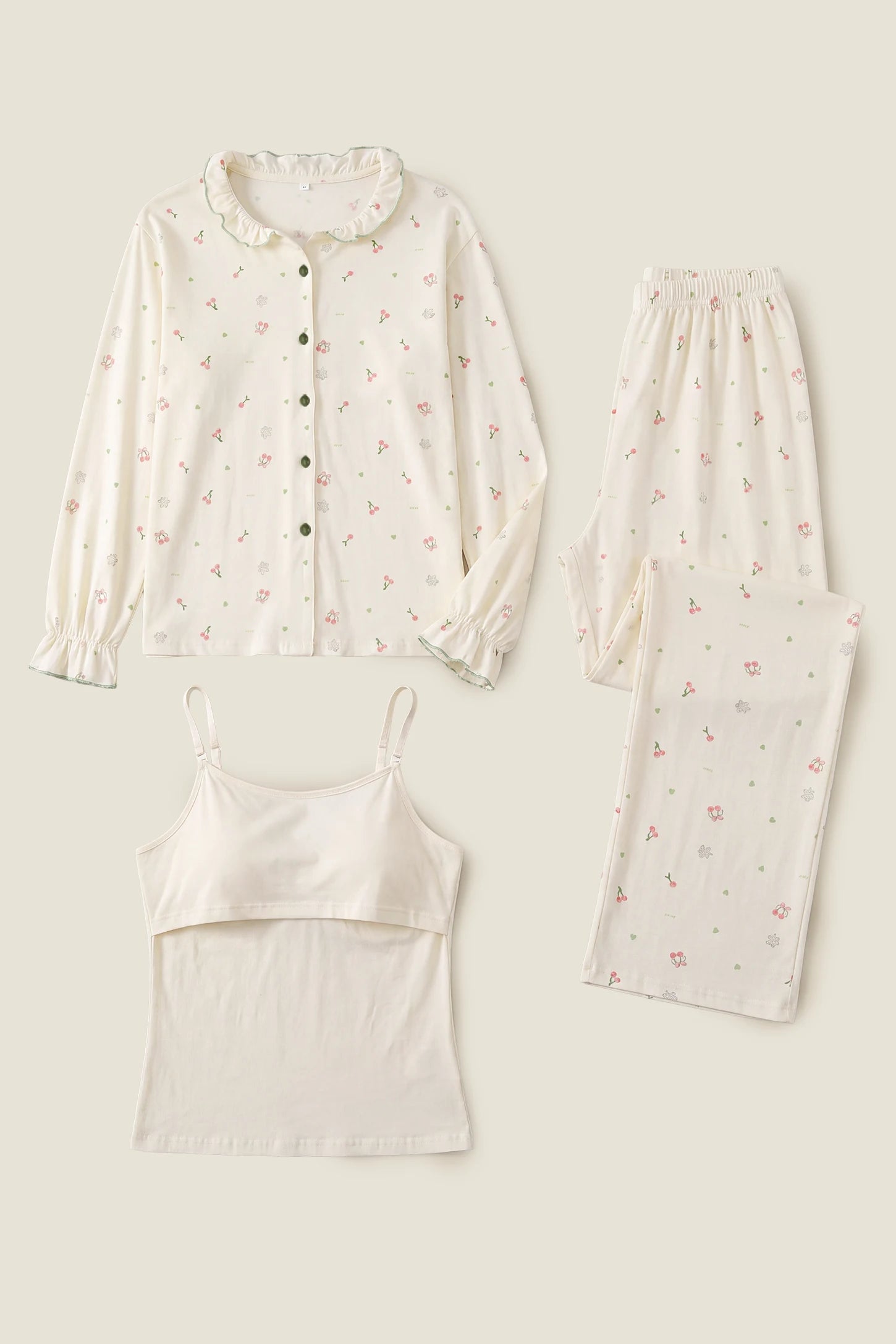 Luxury Cotton Air Knit Long Sleeve Pajama Set