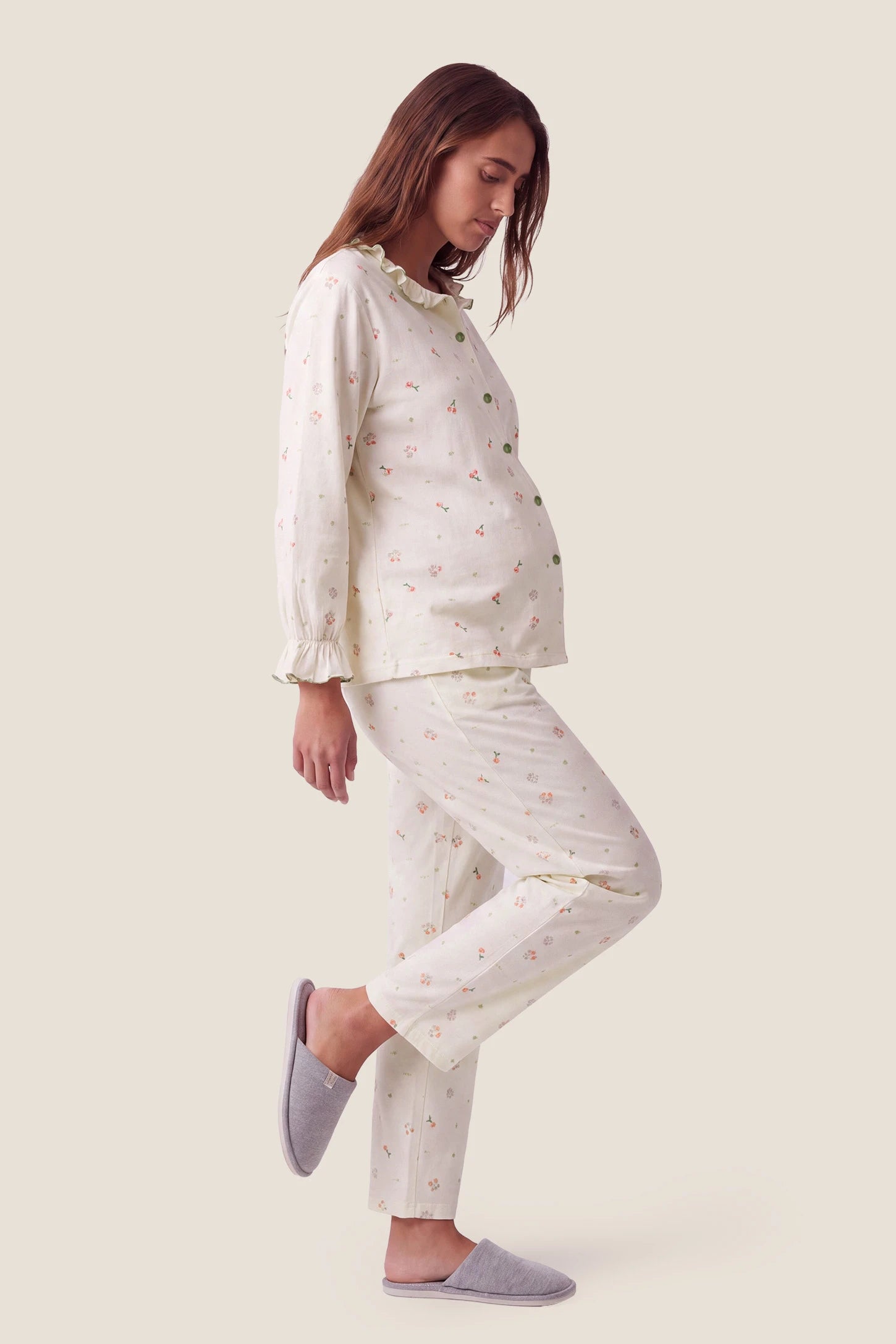 Luxury Cotton Air Knit Long Sleeve Pajama Set