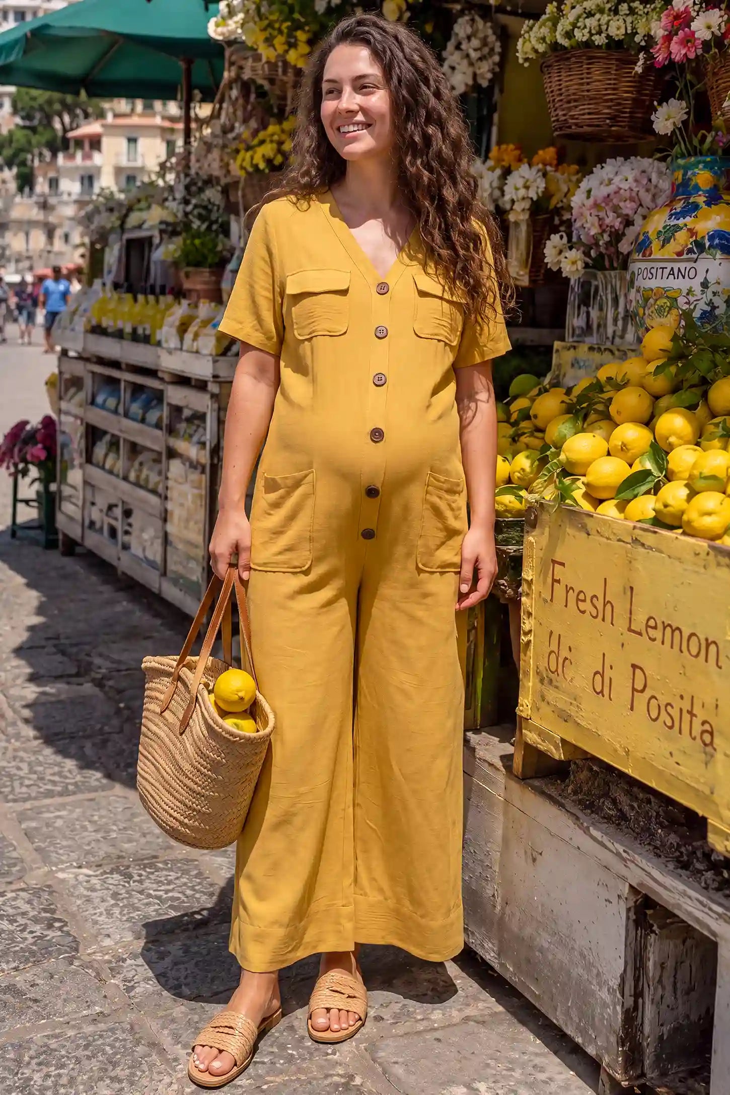 Everyday Utility Wide-Leg Maternity Jumpsuit