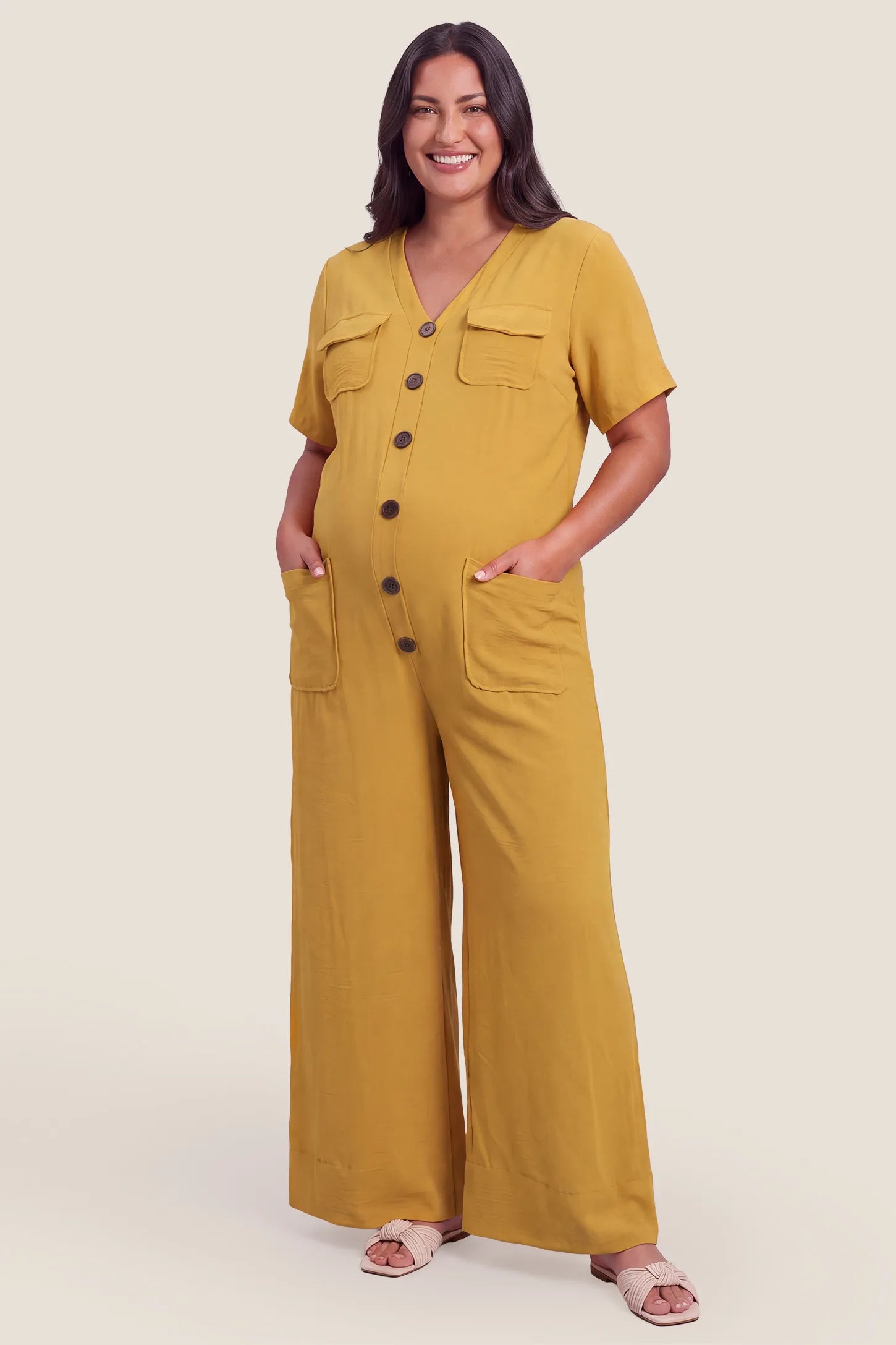 Everyday Utility Wide-Leg Maternity Jumpsuit