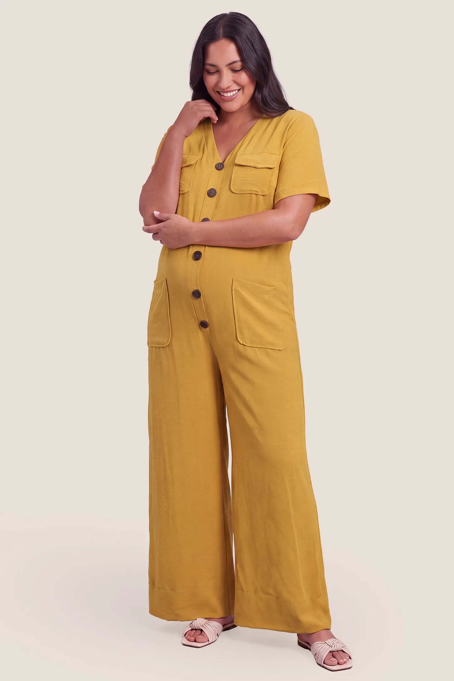 Everyday Utility Wide-Leg Maternity Jumpsuit