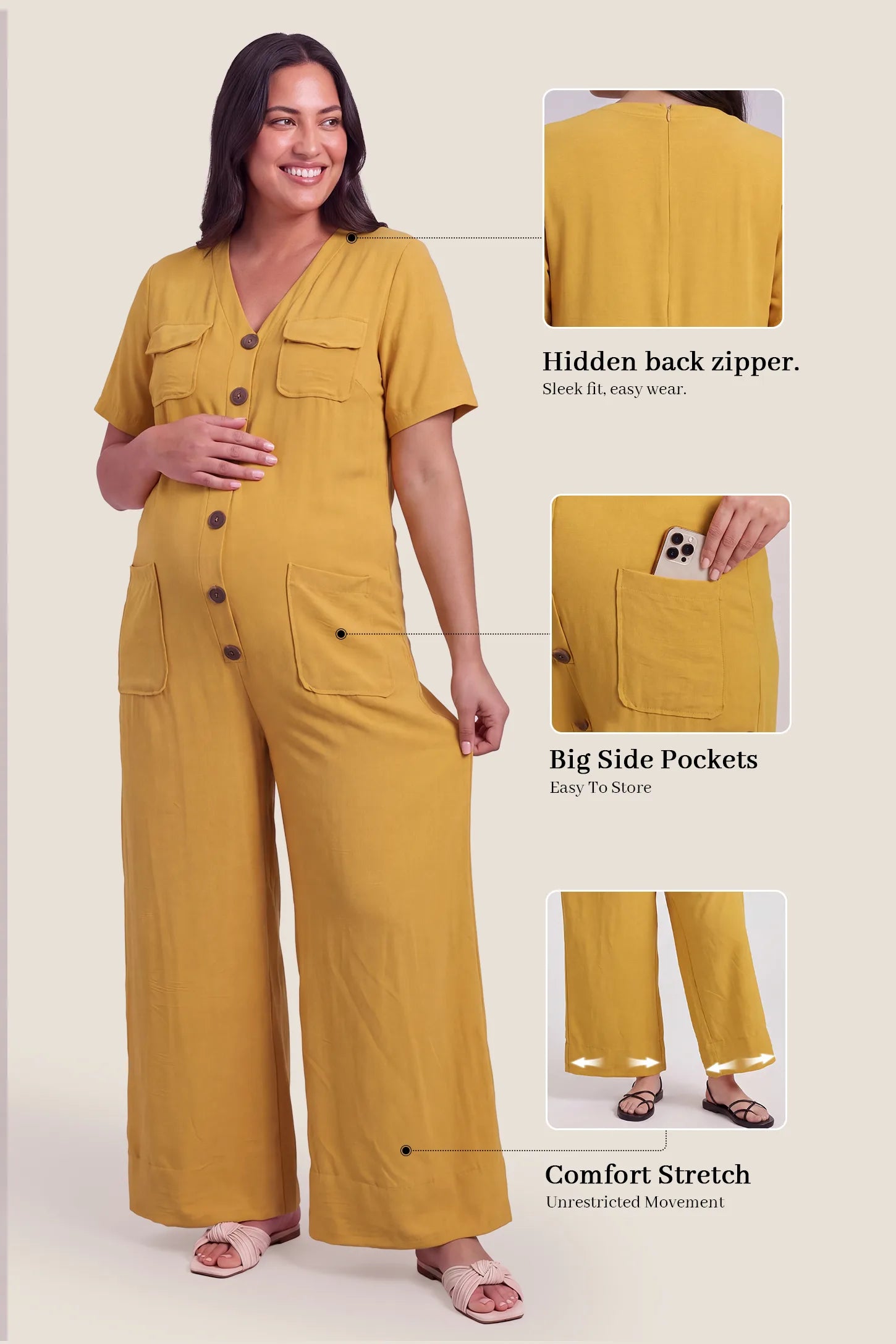 Everyday Utility Wide-Leg Maternity Jumpsuit