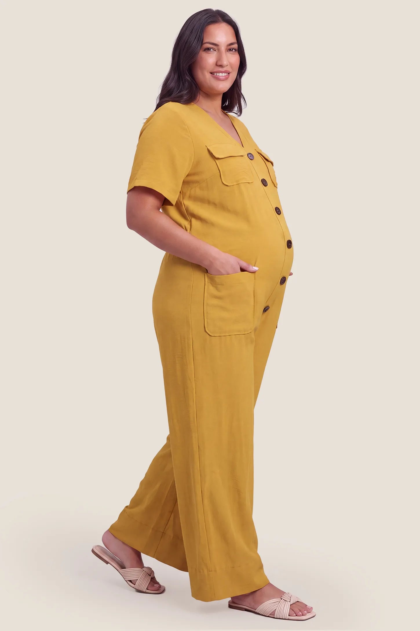 Everyday Utility Wide-Leg Maternity Jumpsuit