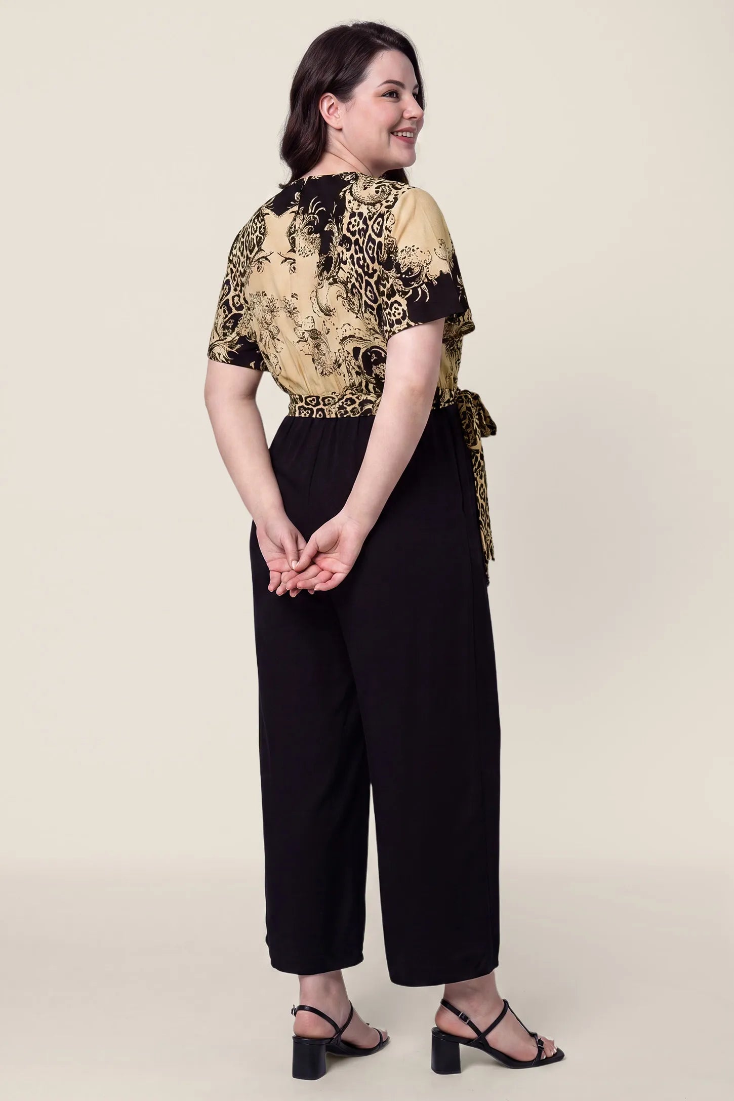 Leopard Print Maternity & Nursing Wide-Leg Jumpsuit