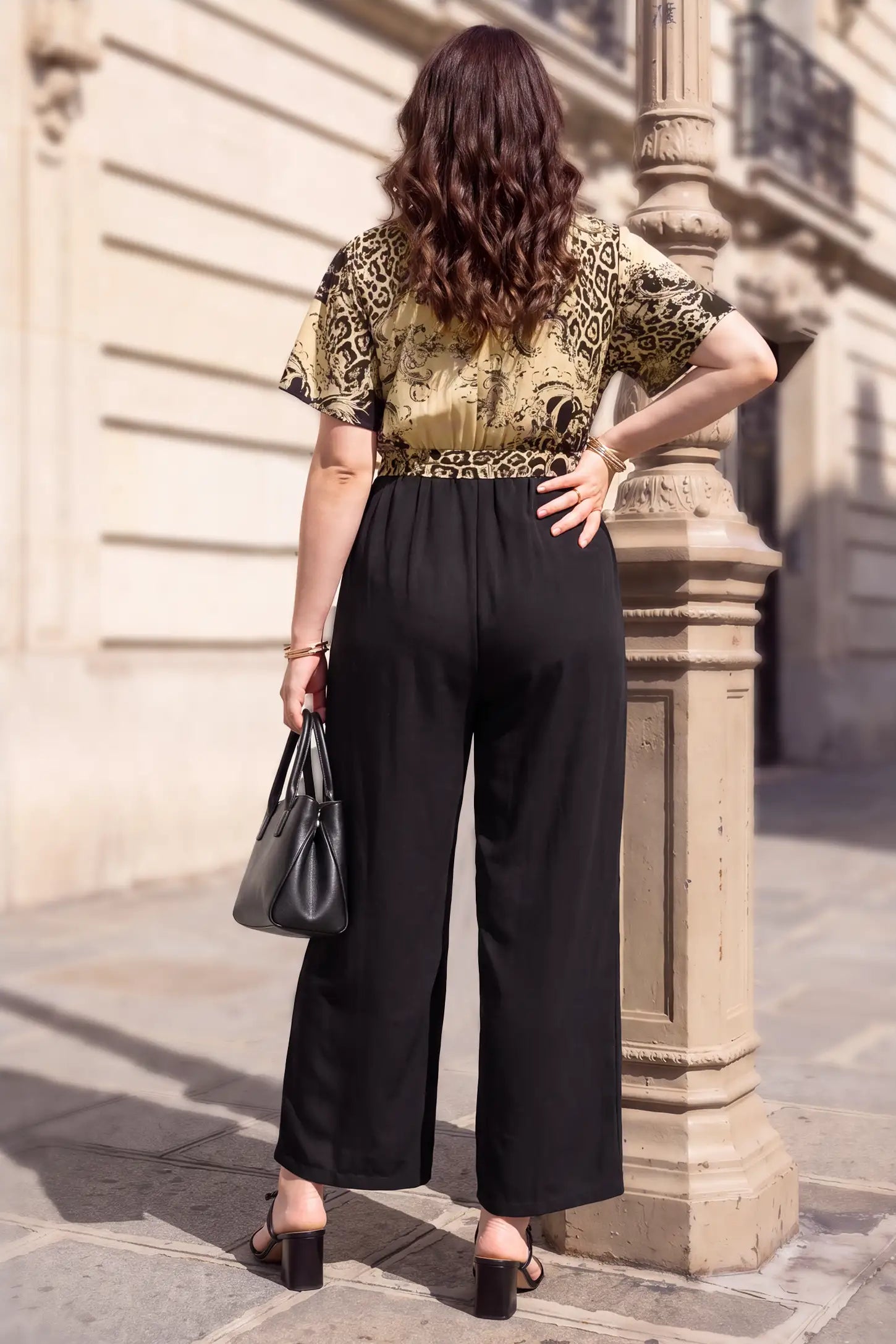 Leopard Print Maternity & Nursing Wide-Leg Jumpsuit