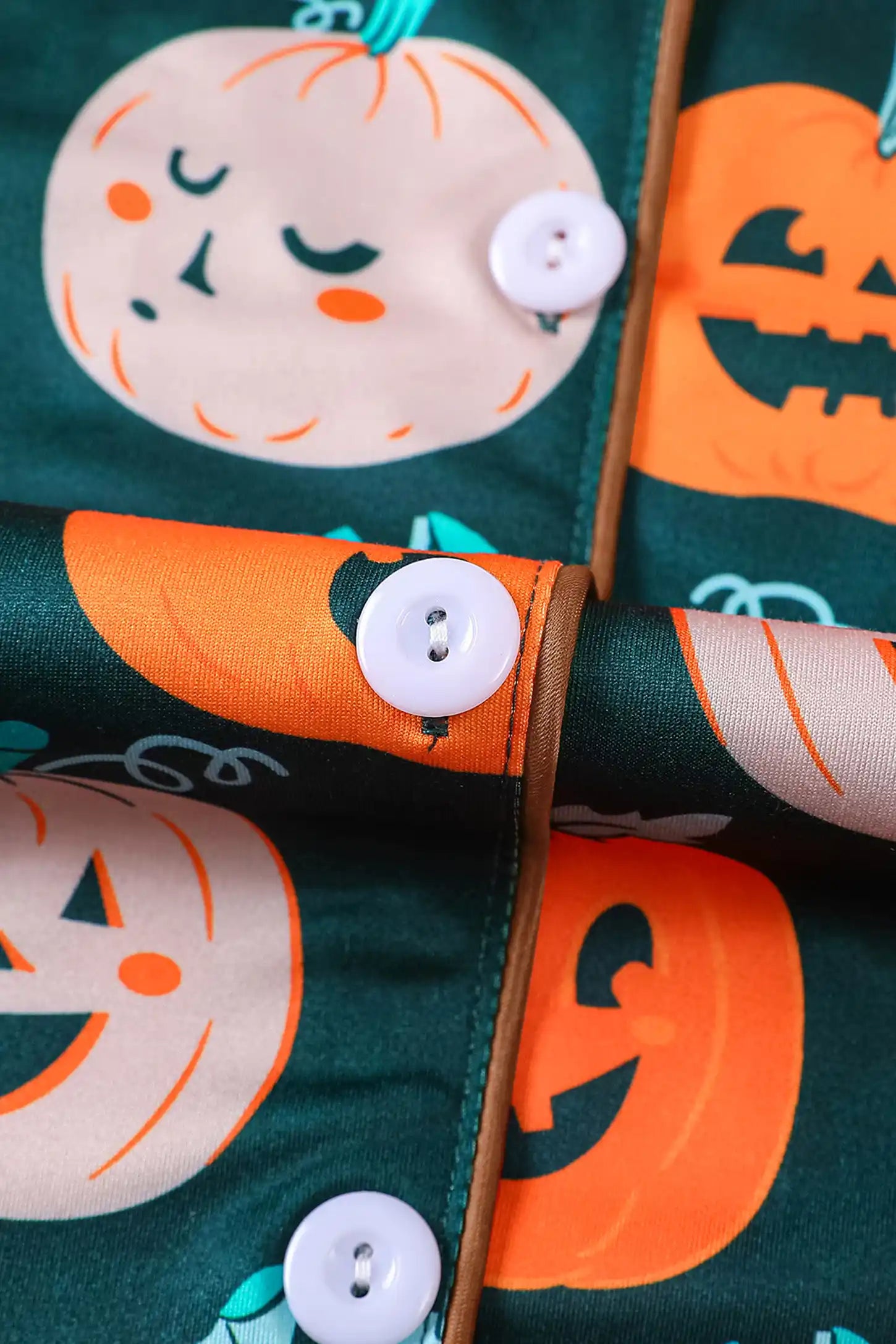 Pumpkin Spice Maternity Pajama Set with Button-Up Top & Pants