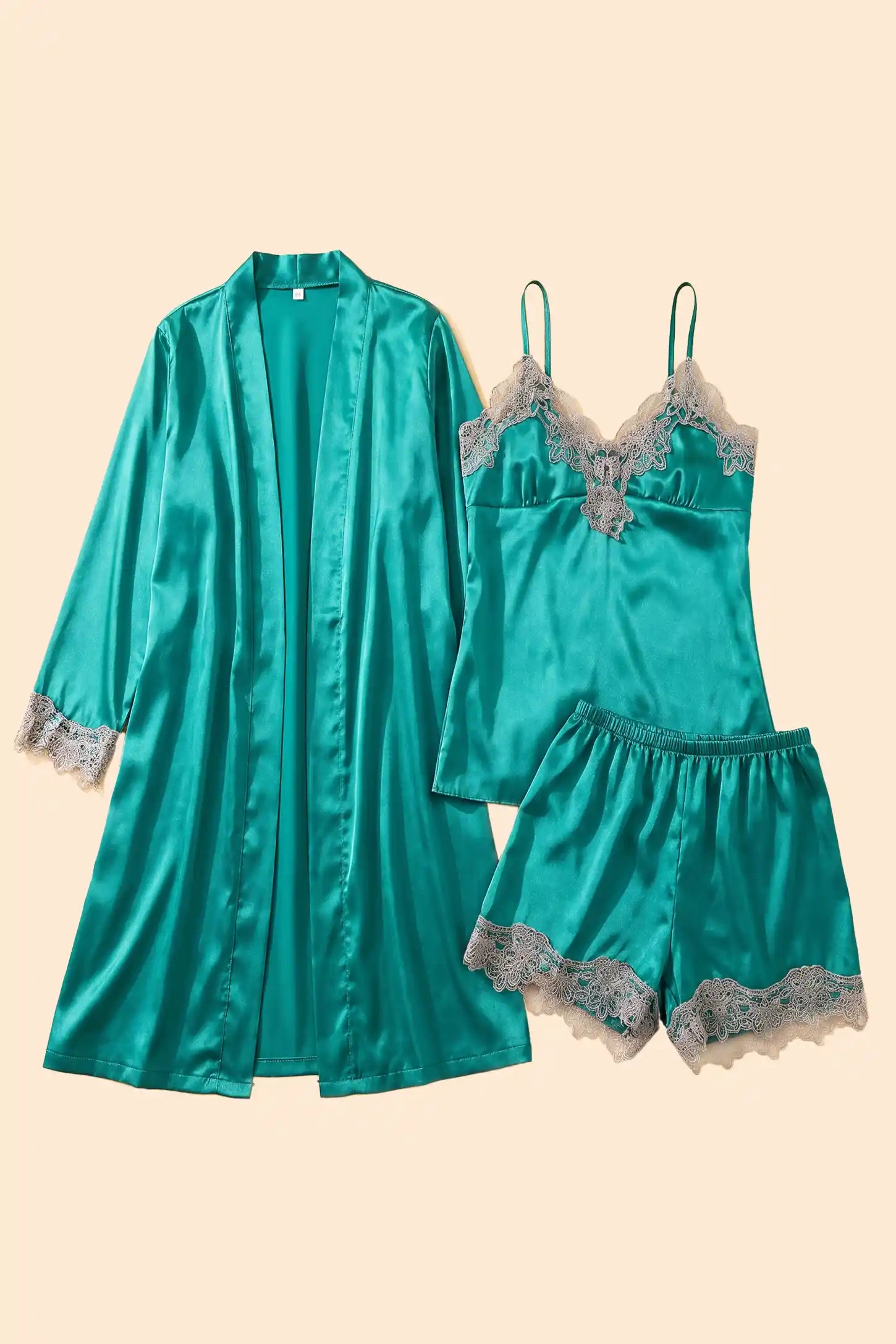 Lace-Trim Satin Maternity Sleep Set