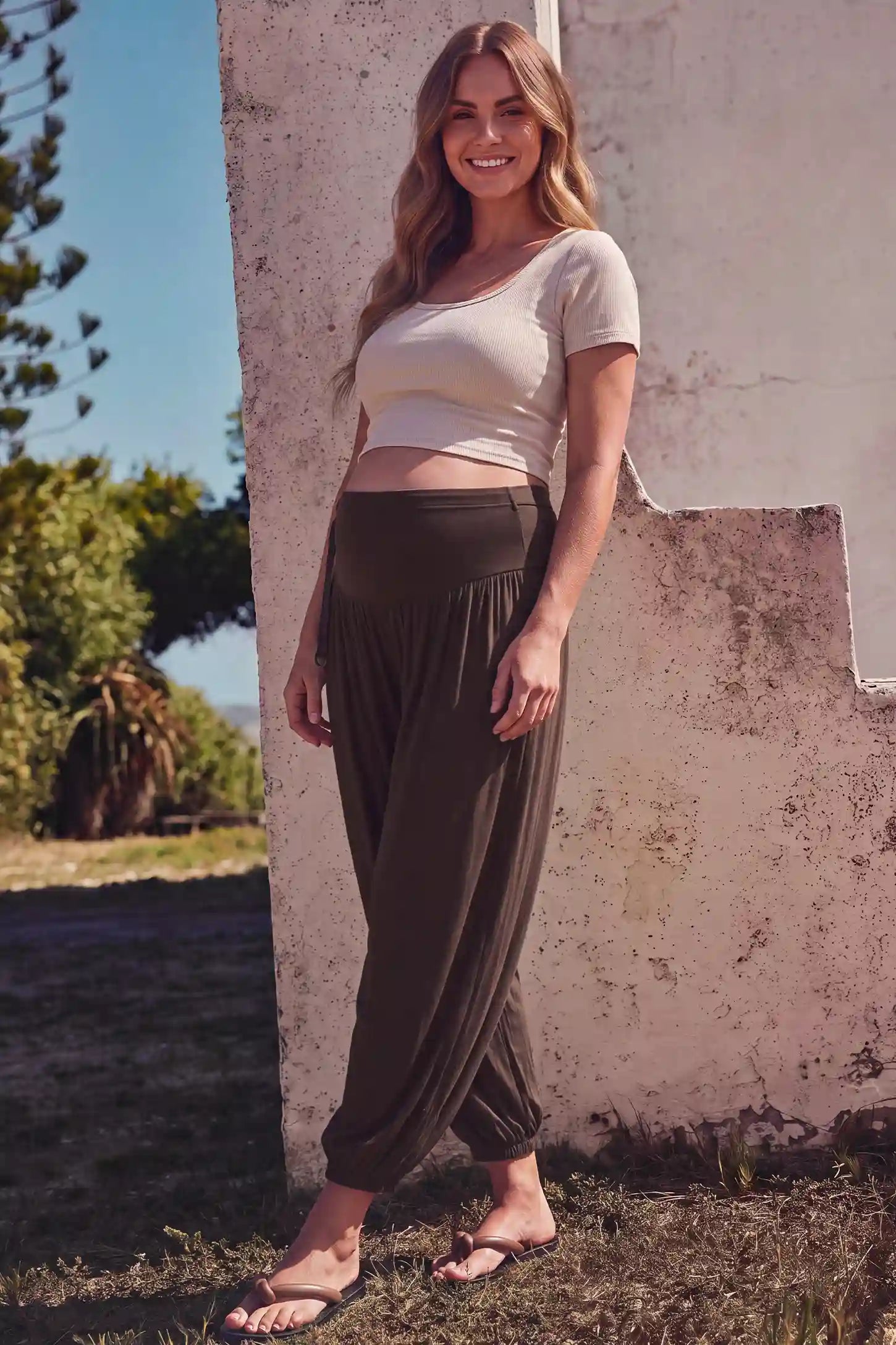 High-Waist Ultra-Soft Maternity Harem Pants