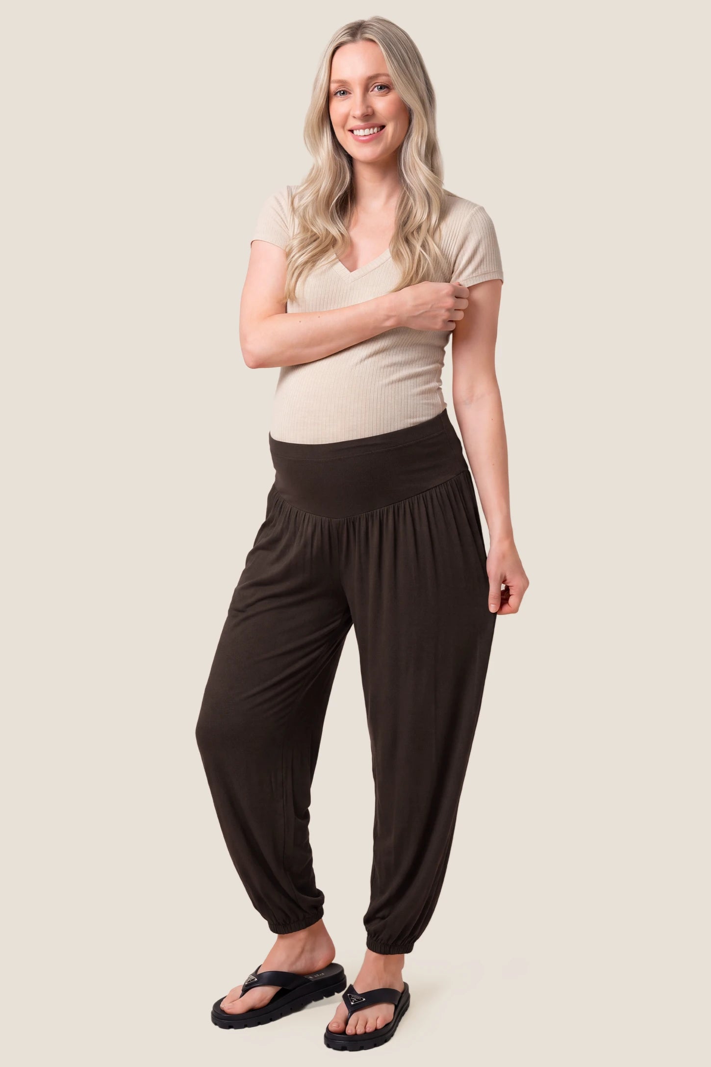 High-Waist Ultra-Soft Maternity Harem Pants
