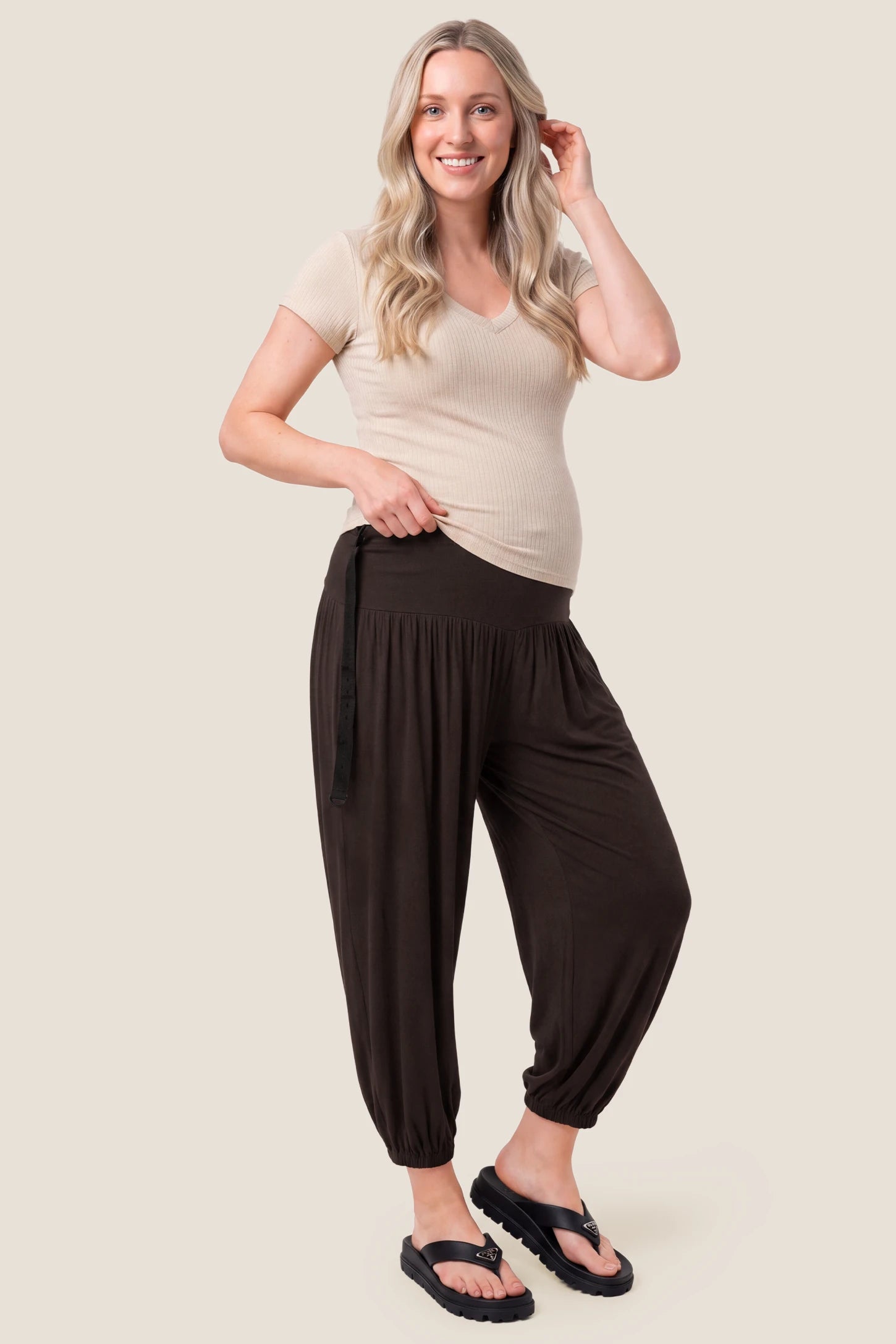 High-Waist Ultra-Soft Maternity Harem Pants