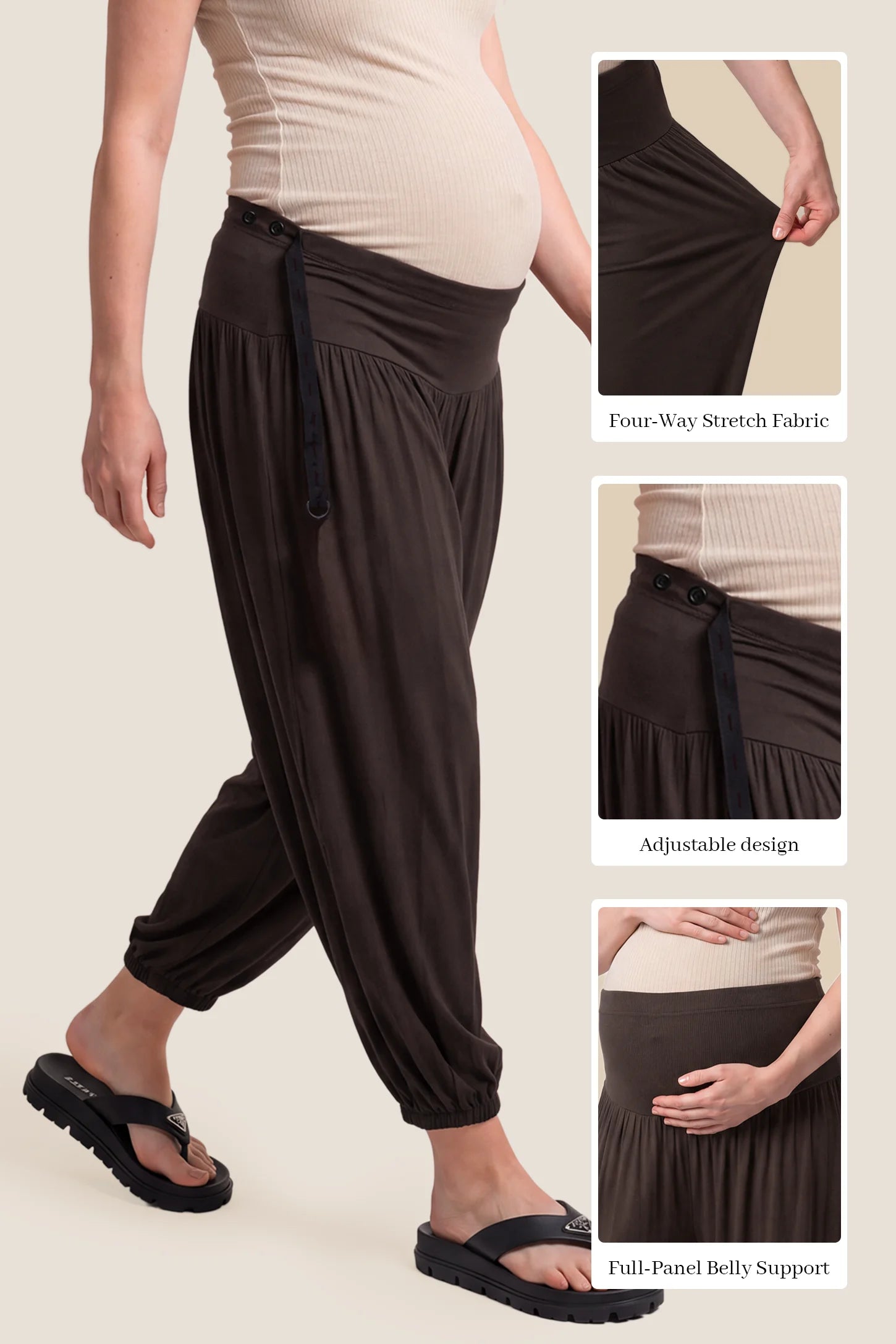 High-Waist Ultra-Soft Maternity Harem Pants