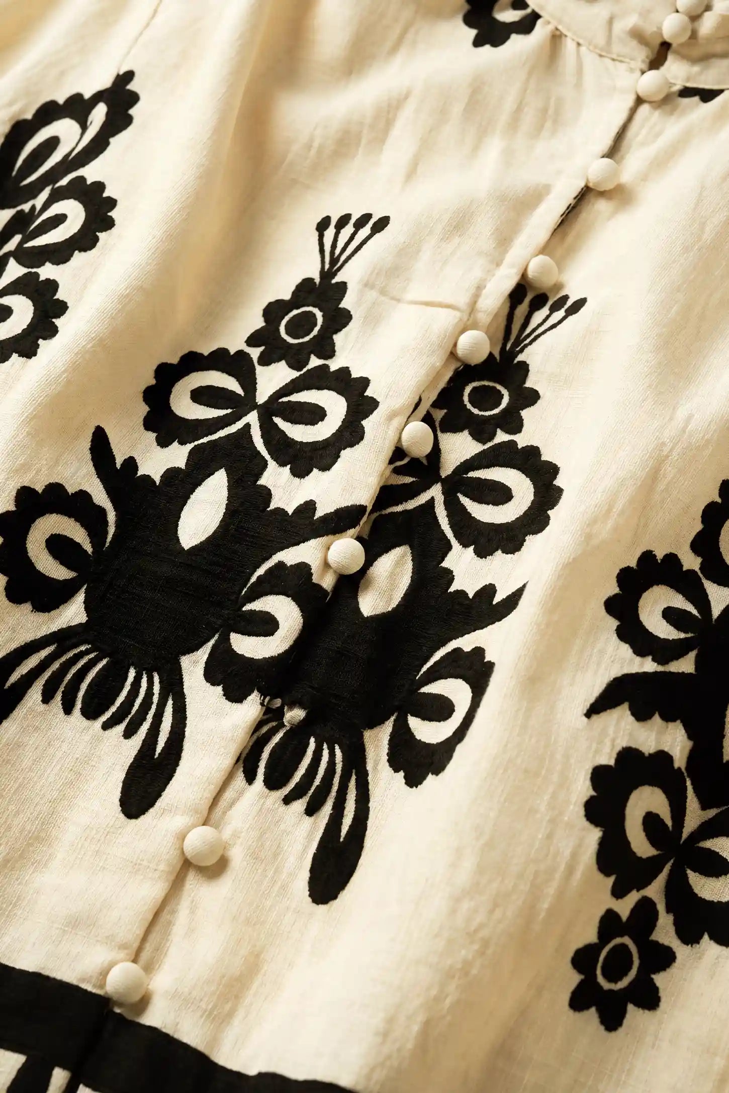 Boho Print Smocked-Cuff Maternity Blouse