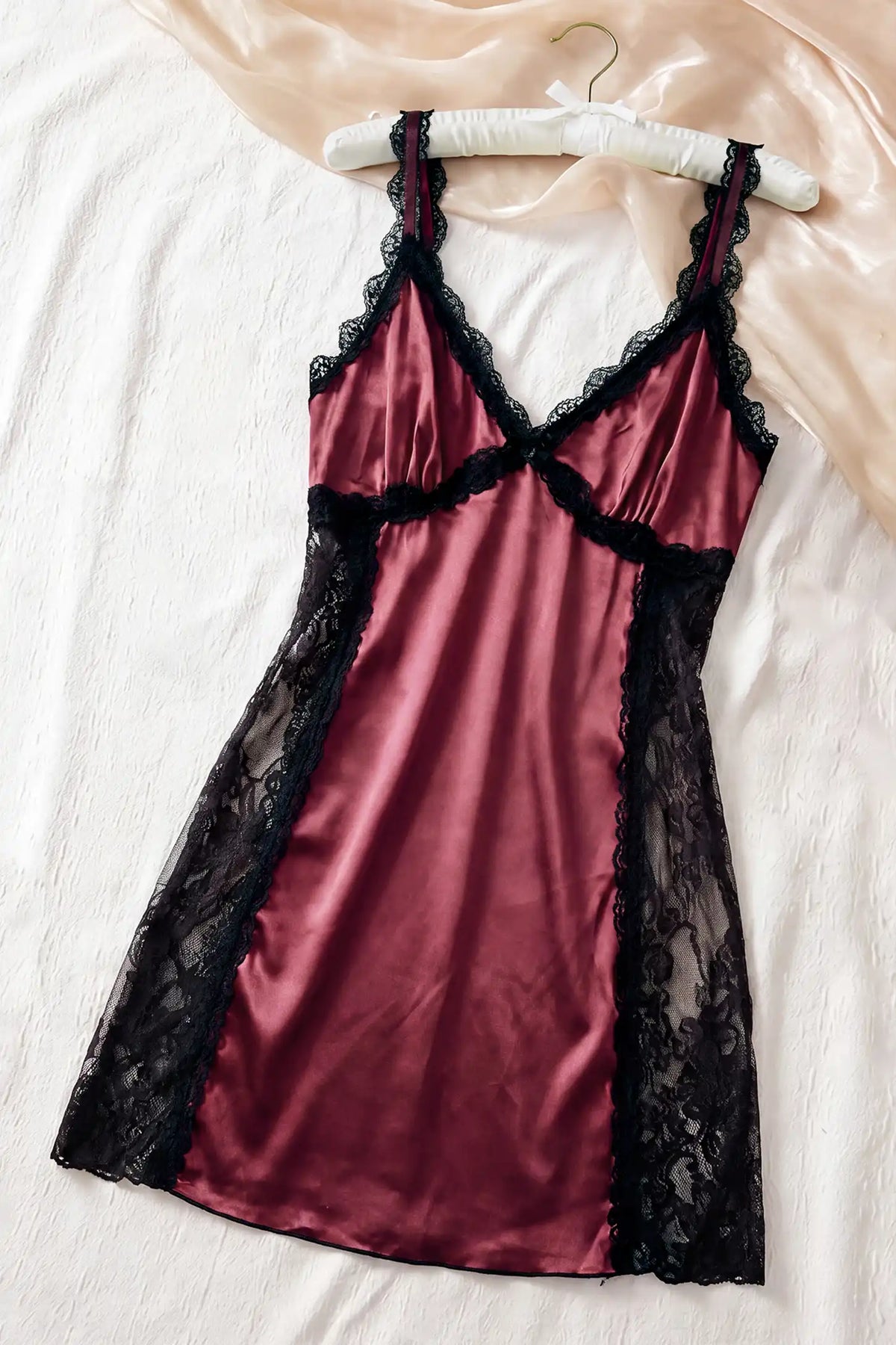 Satin & Lace Maternity Chemise Nightdress