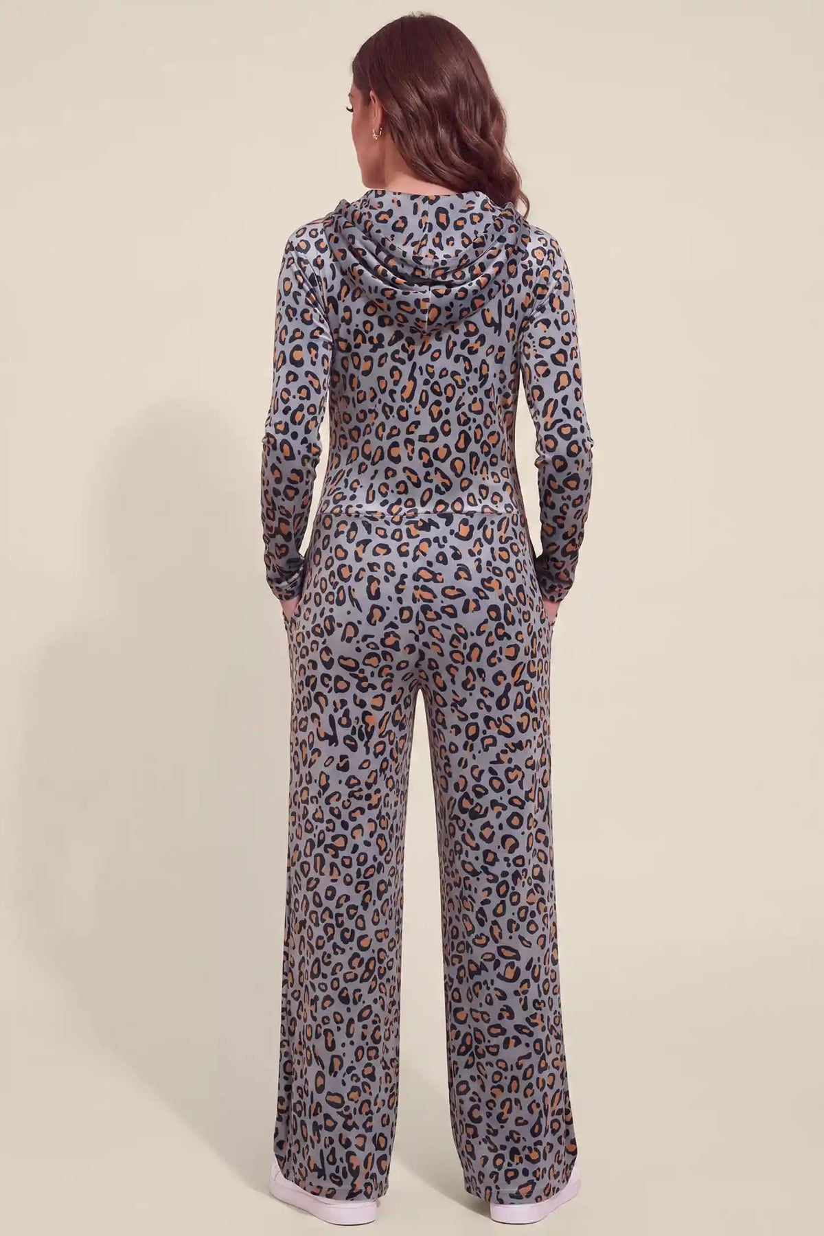 Leopard Print Zip-Front Maternity Jumpsuit