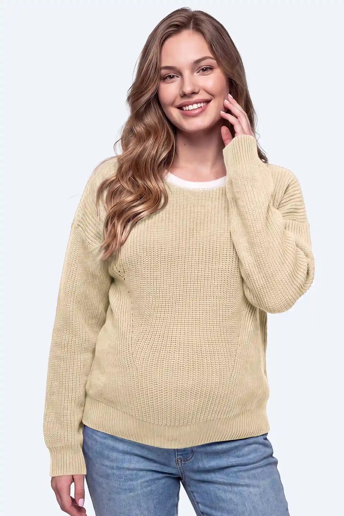 Maternity Bow-Back Knit Sweater