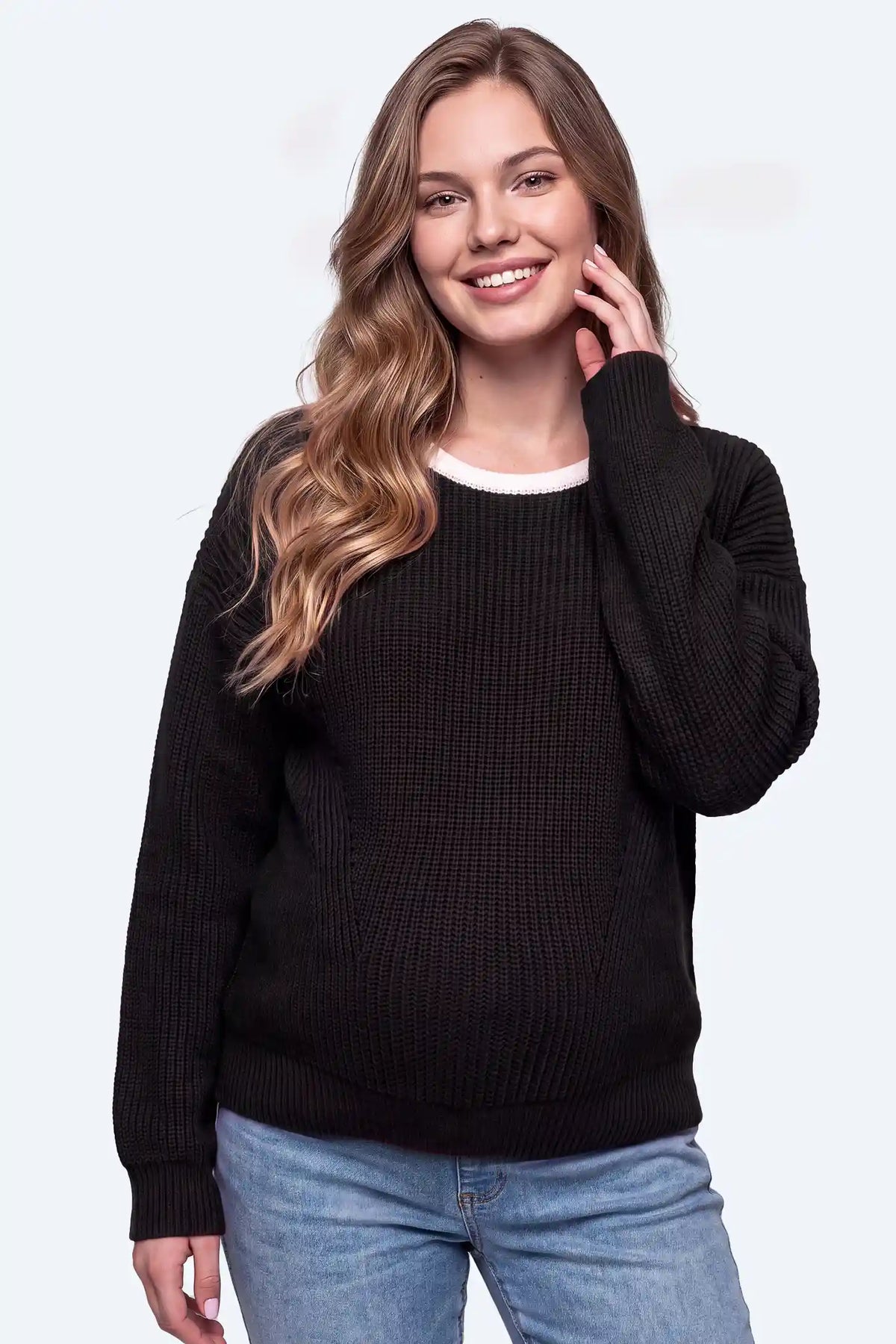 Maternity Bow-Back Knit Sweater