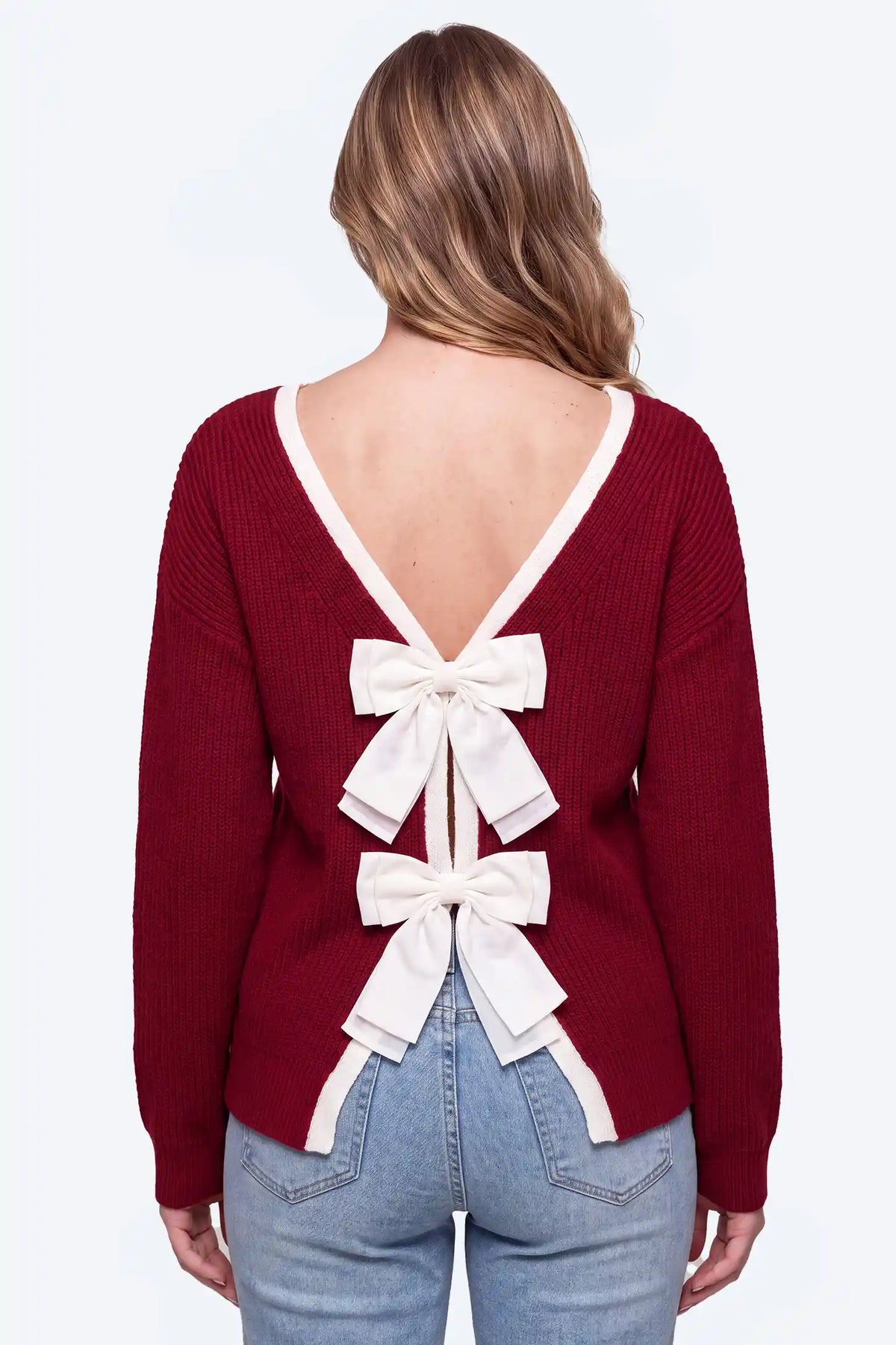 Maternity Bow-Back Knit Sweater