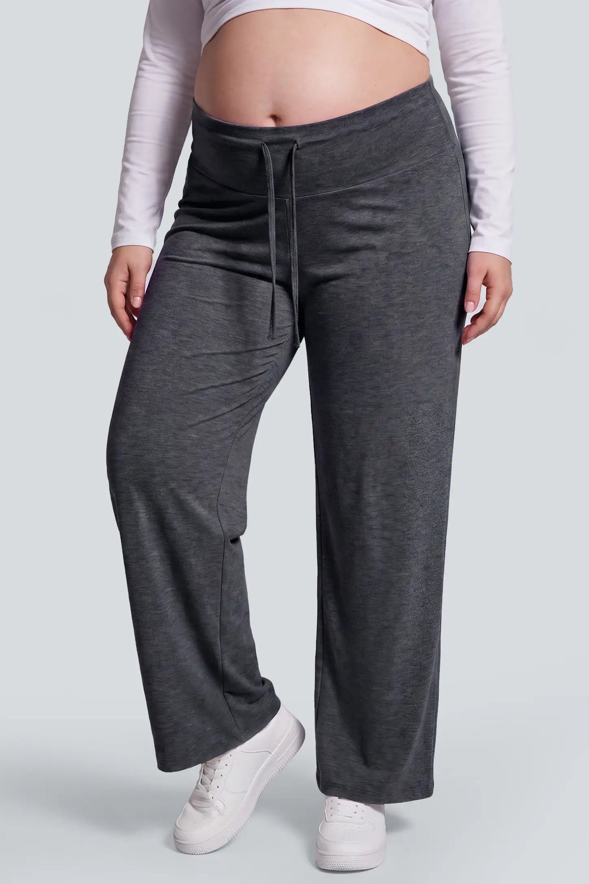 High-Waist Modal Maternity Wide-Leg Pants