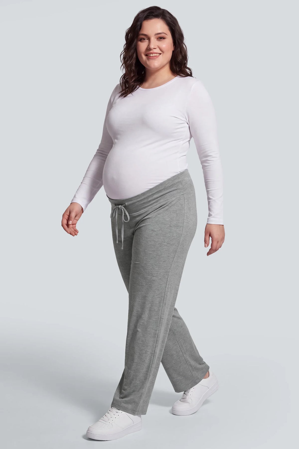 High-Waist Modal Maternity Wide-Leg Pants