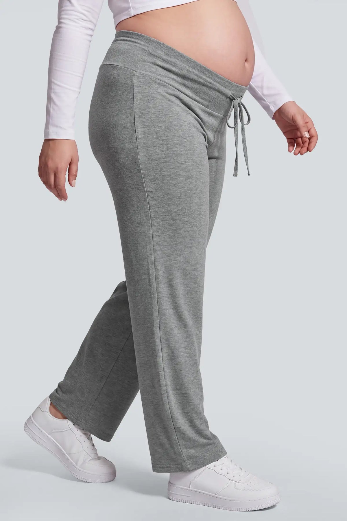High-Waist Modal Maternity Wide-Leg Pants