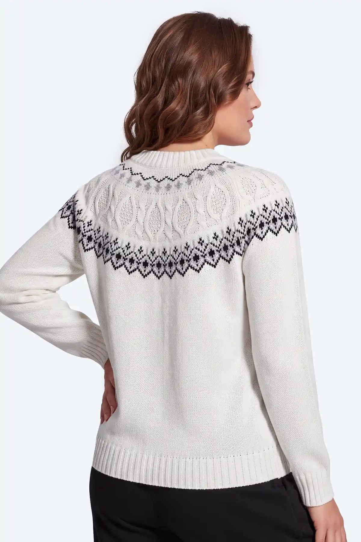 Fair Isle Cable Knit Maternity Sweater