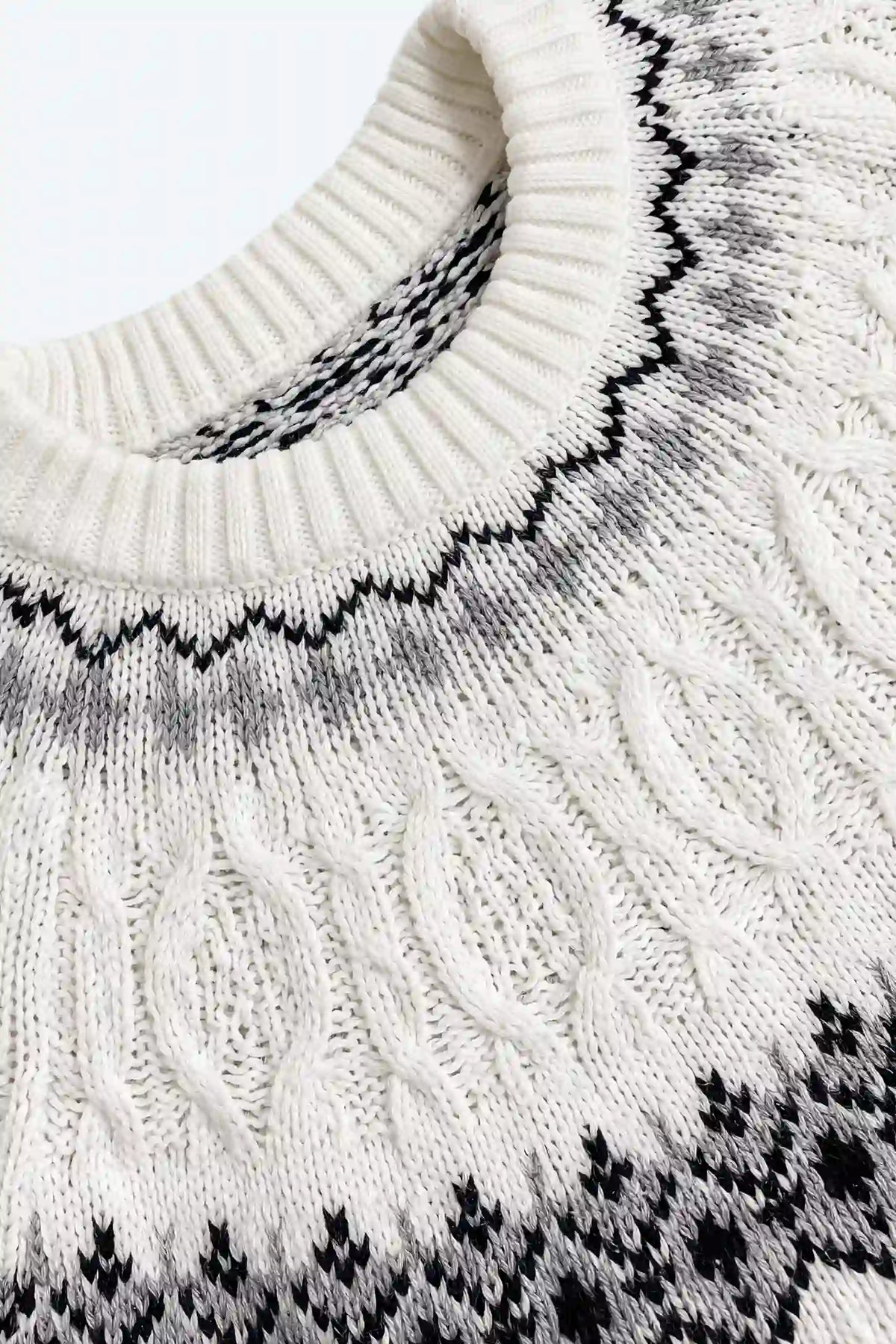 Fair Isle Cable Knit Maternity Sweater