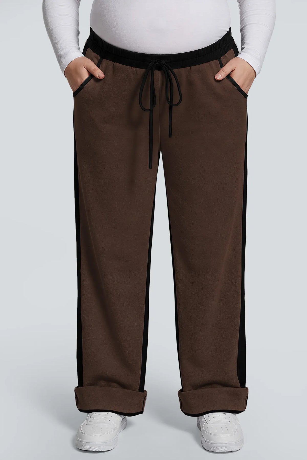 Contrast  Maternity Wide-Leg Pants