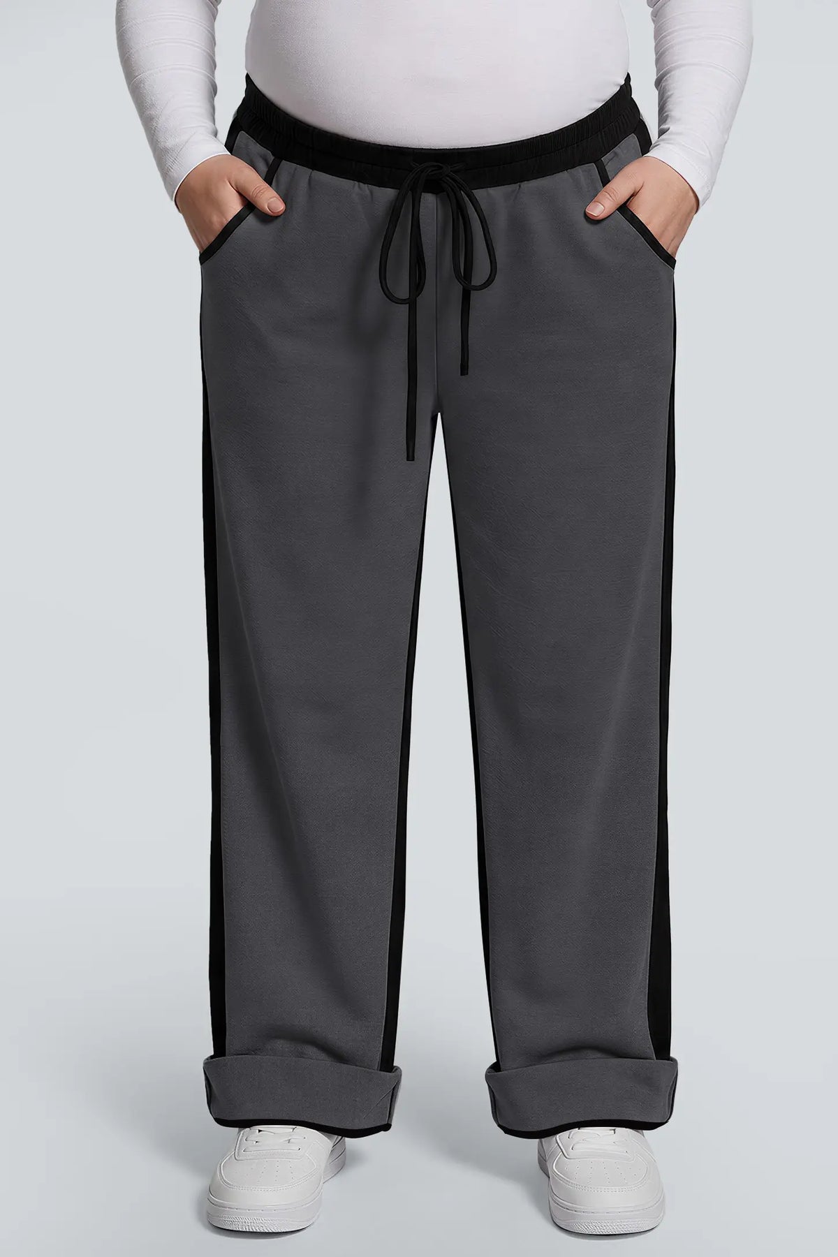 Contrast  Maternity Wide-Leg Pants