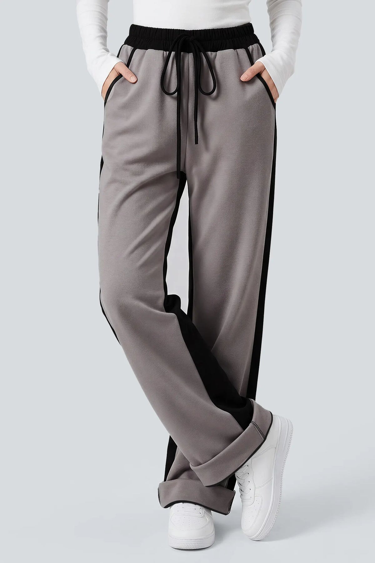 Contrast  Maternity Wide-Leg Pants