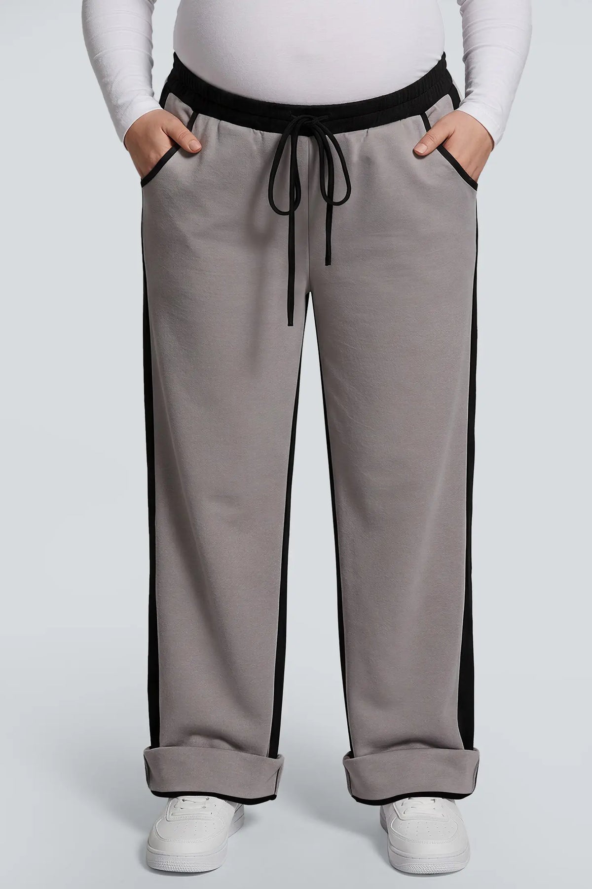 Contrast  Maternity Wide-Leg Pants
