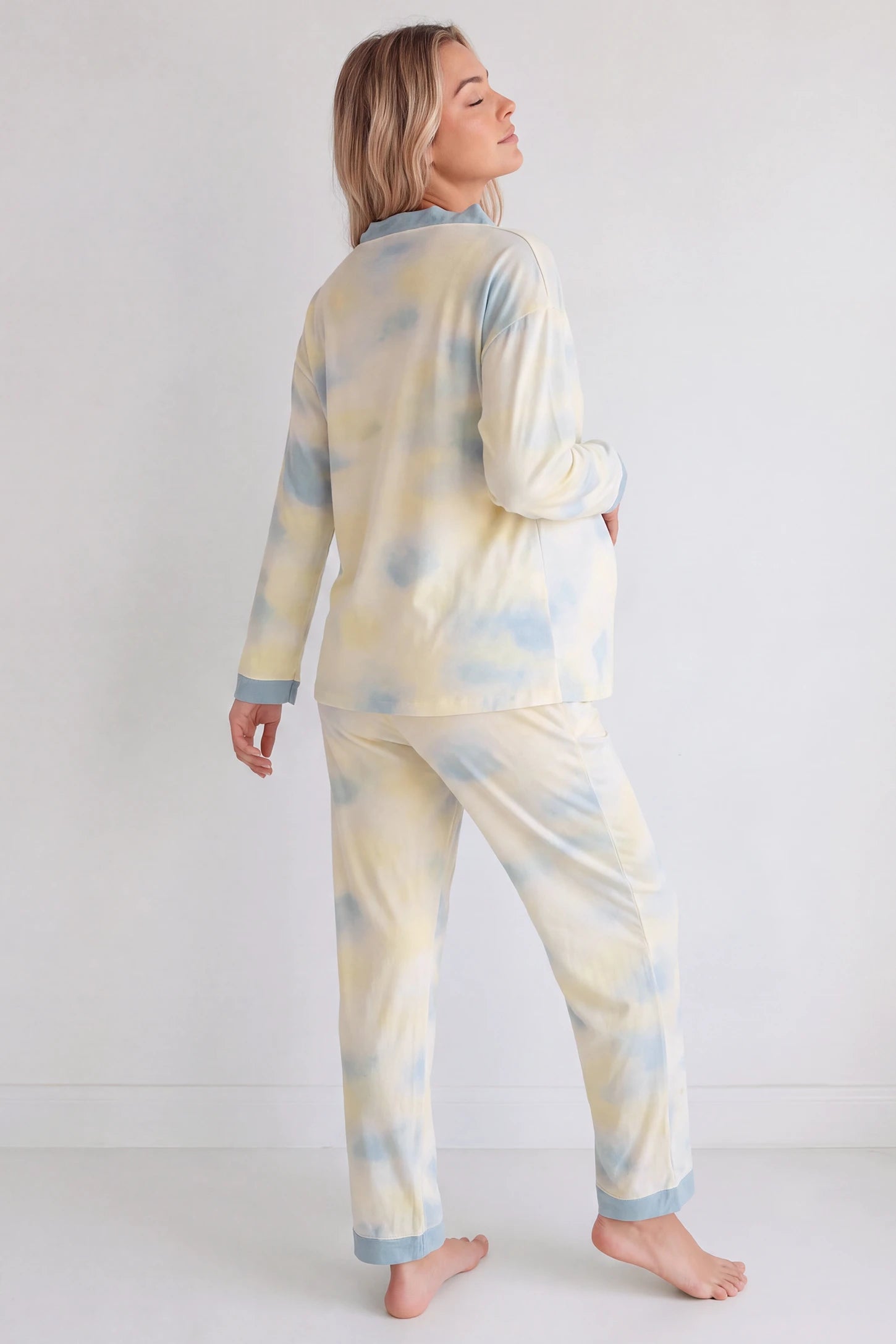 Cotton Tie-Dye Maternity & Nursing Pajama Set