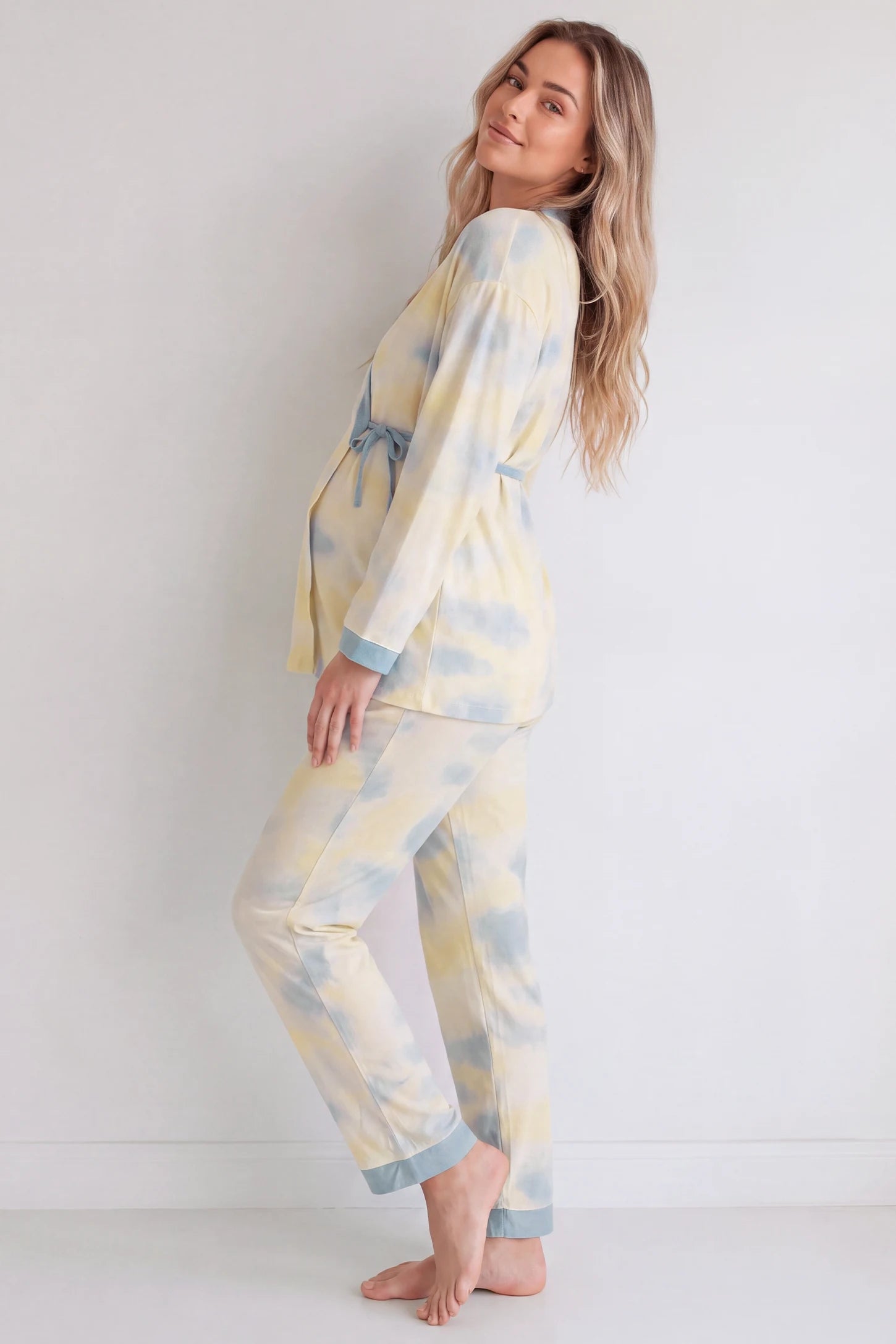 Cotton Tie-Dye Maternity & Nursing Pajama Set