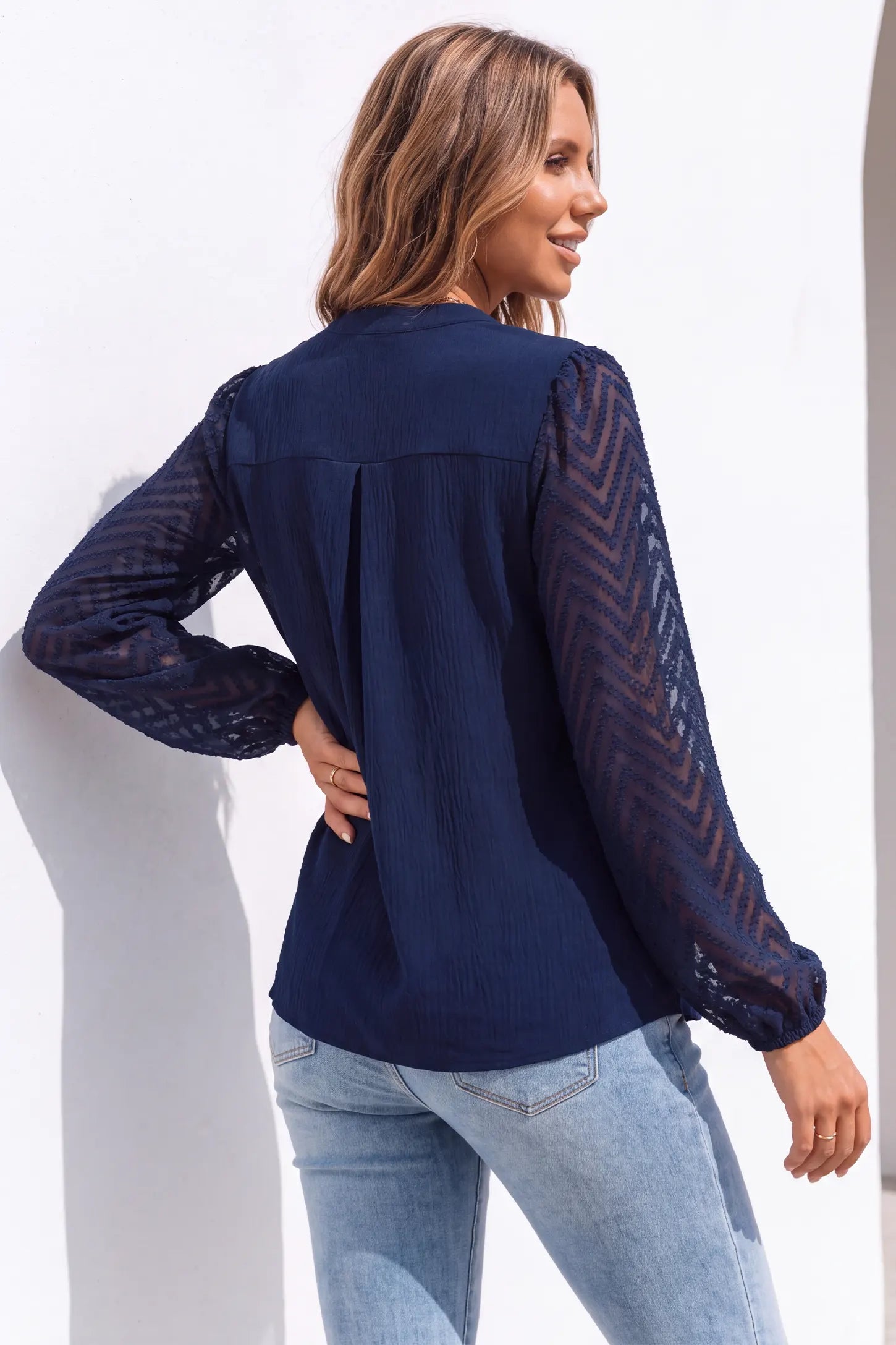 Chiffon Puff Sleeve Maternity Blouse